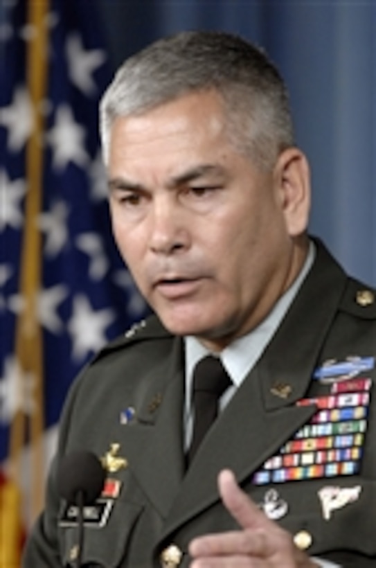 Brig. Gen. John Campbell Conducts A Pentagon Press Briefing.