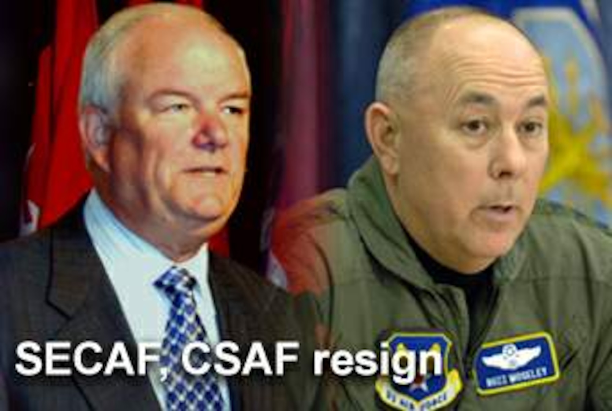 Secretary of the Air Force Michael W. Wynne and Chief of Staff of the Air Force Gen. T. Michael Moseley tendered their resignations to Secretary of Defense Robert M. Gates June 5. (U.S. Air Force photo illustration/Mike Carabajal)