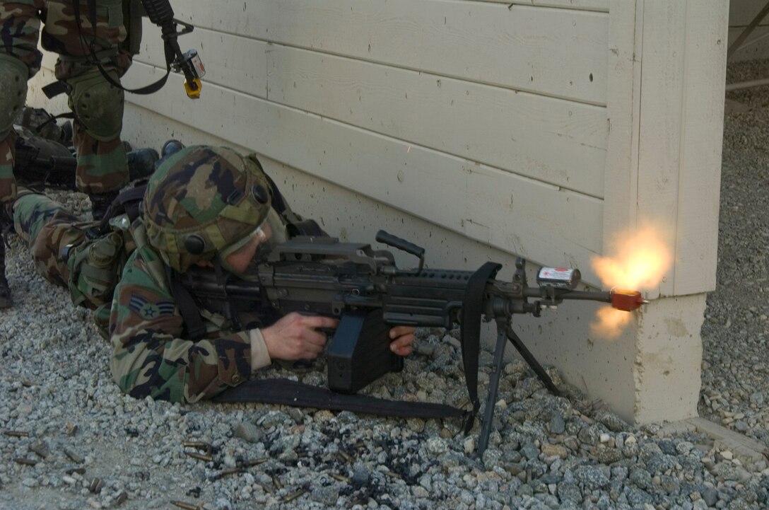 Members of the144th Security Forces train at Camp San Luis Obispo Jan. 3 as part of their annual training requirements.(ANG photo by TSgt. David J. Loeffler)(Released)