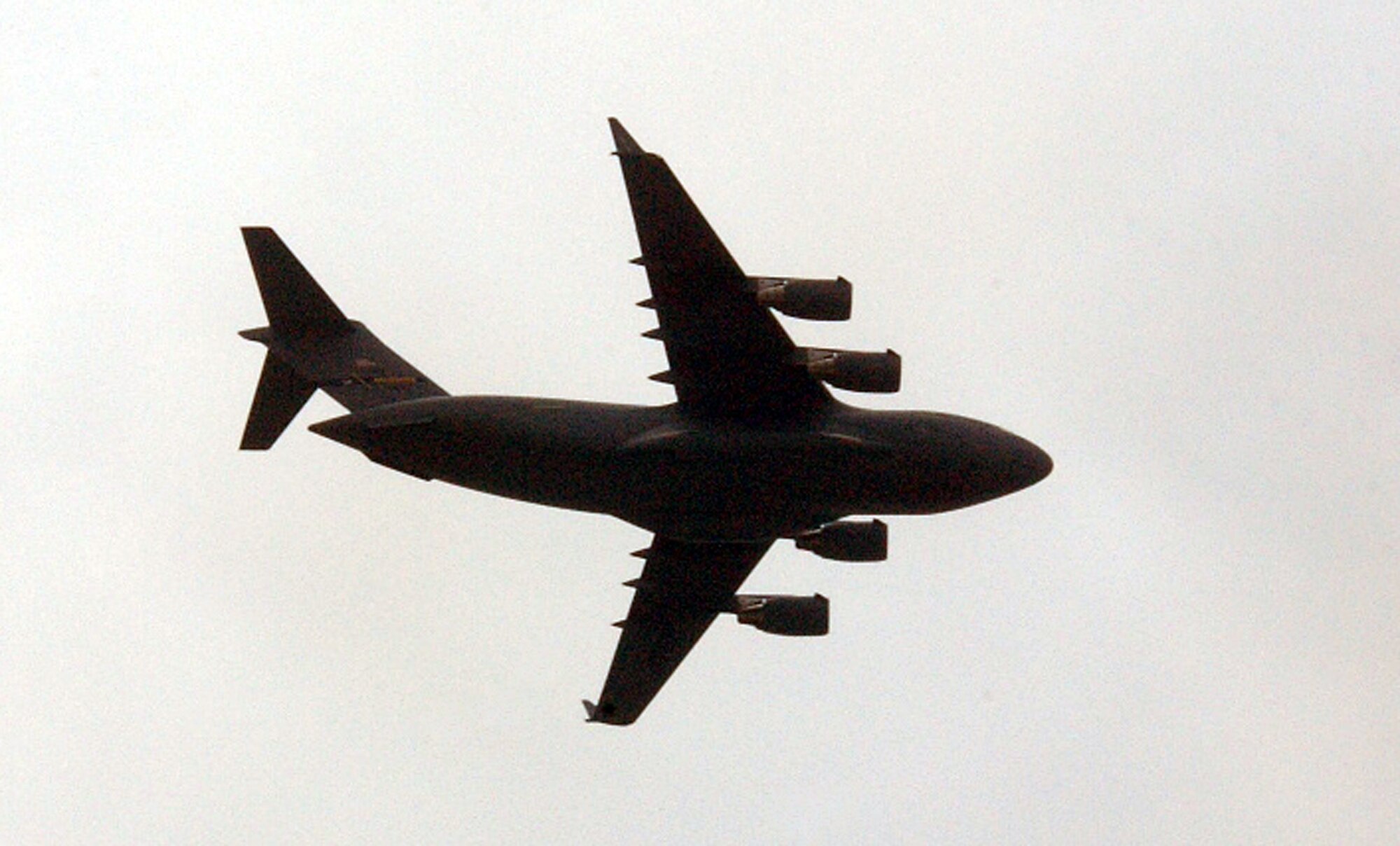 A C-17 Globemaster III from McGuire Air Force Base, N.J., flies as part of an aerial demonstration for the McGuire Air Expo May 31, 2008.  The expo was the culminating event for Air Force Week in Philadelphia.  (U.S. Air Force Photo/Tech. Sgt. Scott T. Sturkol)