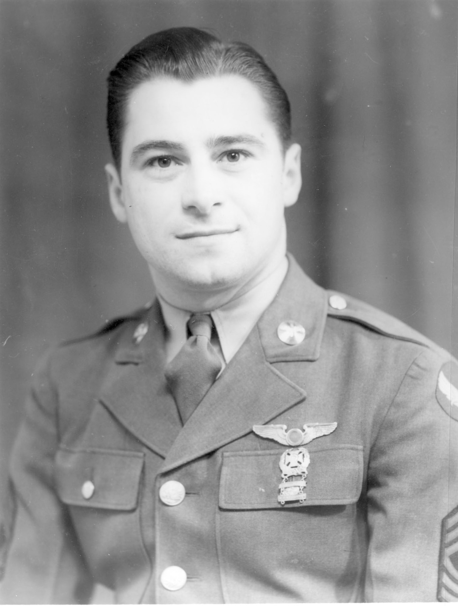 Master Sgt. Joseph Sarnoski was an expert bombardier.  In May 1943, he was commissioned a 2nd lieutenant. (U.S. Air Force photo)