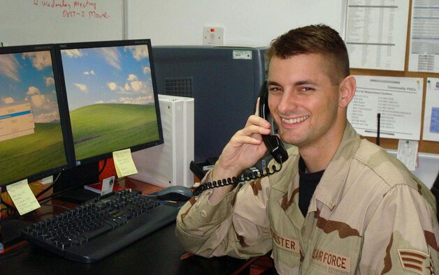 Senior Airman Eric Sylvester, 380th Expeditionary Communications Squadron was the 380th Air Expeditionary Wing Warrior of the Week for the week of June 6, 2008. (Courtesy photo.)