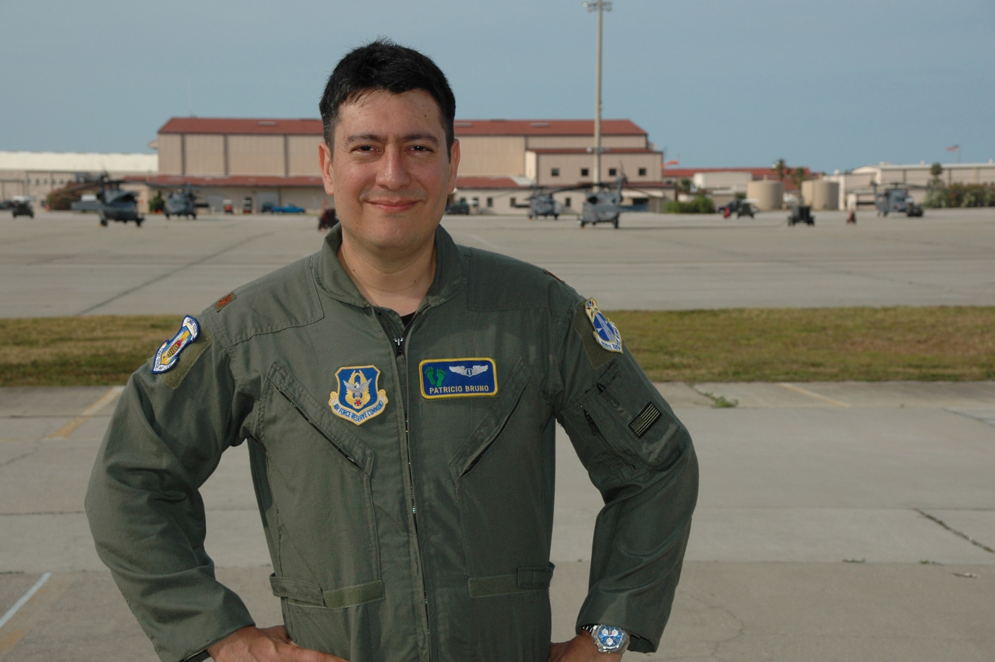 PATRICK AIR FORCE BASE, Fla. --  Air Force Reservist Flight Surgeon Major Patricio G. Bruno, Chief of Flight Medicine for the 920th Areomedical Staging Squadron here, was selected as the 2008 Air Force Reserve Command Flight Surgeon of the year. Air Force Reserve programs retain our military’s most valuable resource – seasoned professionals. Highly-trained and highly-experienced Airmen are the signature of the Air Force Reserve. (U.S. Air Force photo/Master Sgt. Raymond F. Padgett)
