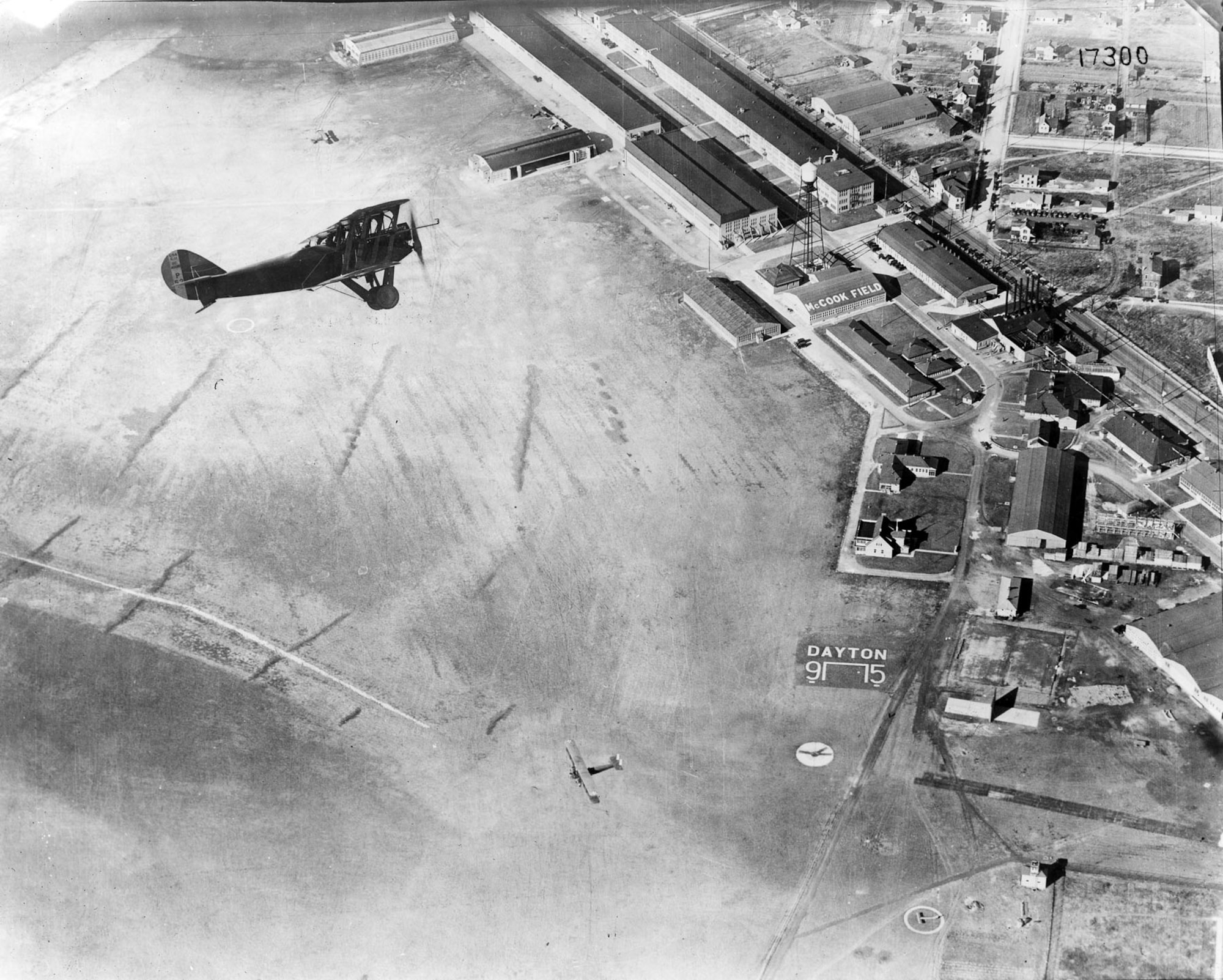 LUSAC-11 over McCook Field. This airplane (P-53) was flown by Lt. Rudolph "Shorty" Schroerder when he set new solo and two-man world altitude records in 1919 and 1920. (U.S. Air Force photo)