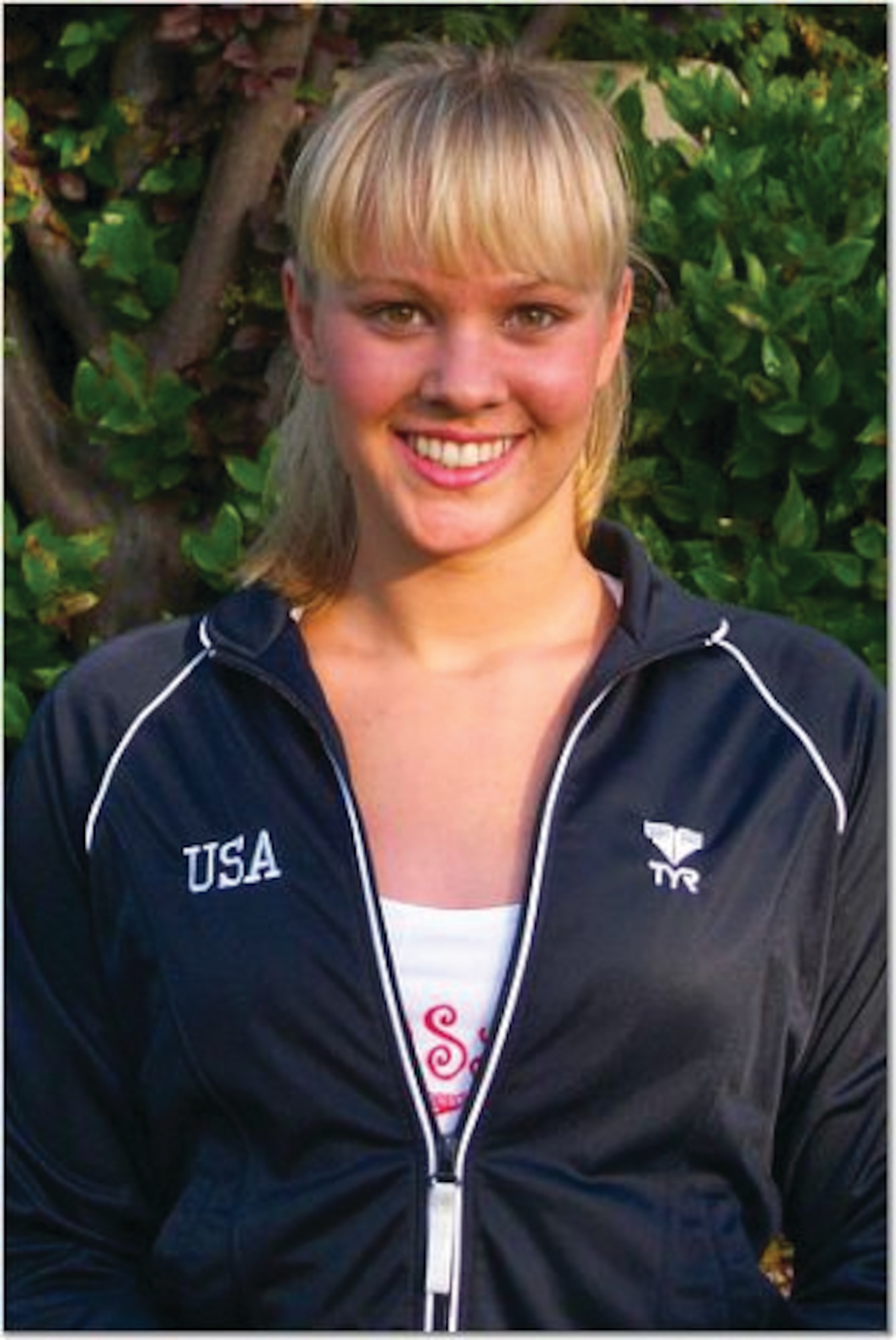 Chloe Sutton smiles after qulifying for the 2008 U.S. Olympic swim team. (courtesy photo by Sutton family) 