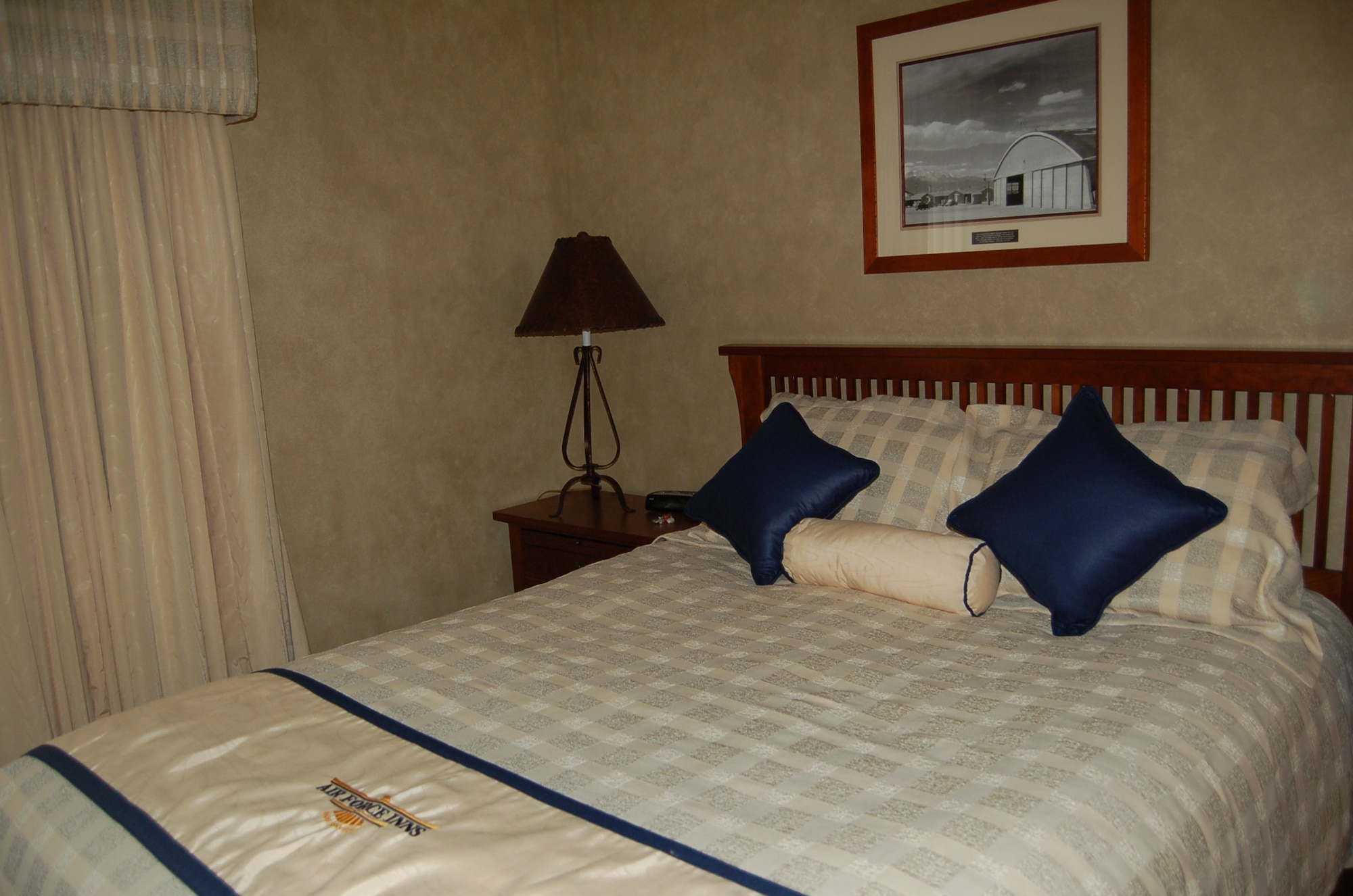 New mattresses, bedding, carpet and curtains have been added to almost all of the rooms in the Pikes Peak Lodge here. Due to the high number of distinguished visitors Peterson hosts each year, lodging must constantly stay at the top of its game, according to Pikes Peak Lodge manager Joey Sanchez.  (U.S. Air Force Photo by Ms. Corey Dahl)