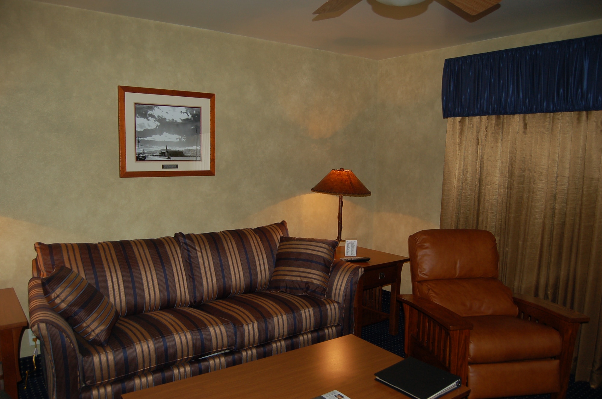 Comfy couches and recliners are some of the new “soft goods” that have been added to rooms at the Pikes Peak Lodge. Lodging on Peterson has undergone mor e than $1 million in renovations to update and modernize its rooms. (U.S. Air Force Photo by Ms. Corey Dahl)
