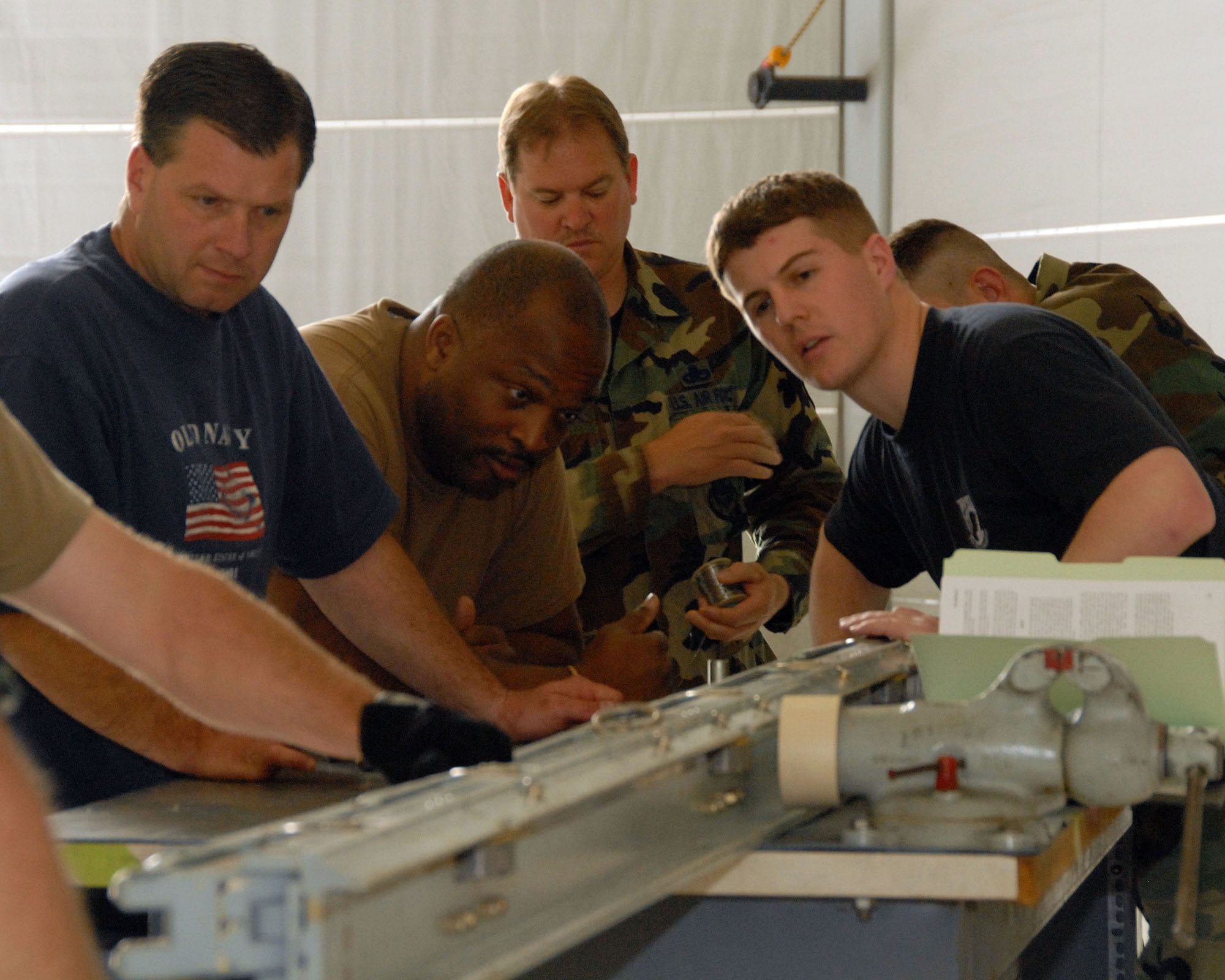 Members of the 107th AW Maintenance Squadron are training on the C130 Rail system. (Air Force Photo/ Tech. Sgt Catherine Perretta)