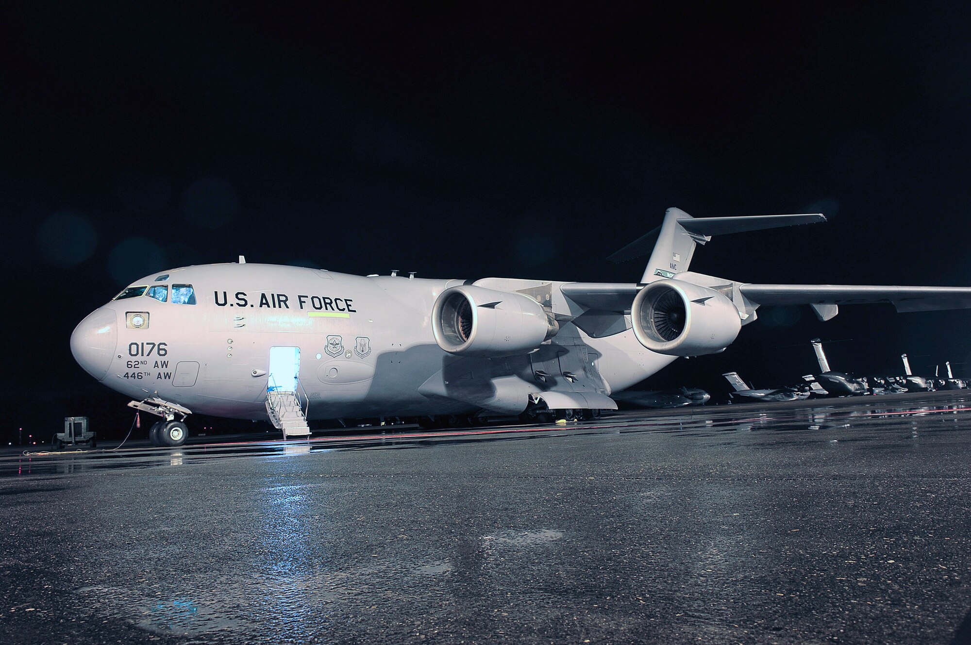 A C-17 Globemaster IIIs, similiar to this one, provide cargo and troop support and intra-theater heavy airlift, helping sustain operations throughout Southwest Asia. (U.S. Air Force photo/Senior Airman Clay Lancaster)