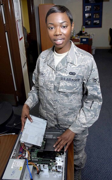 Airman 1st Class Yvonne Johnson, 51st  Mission Support Group enterprise Information management/decorations apprentice, was selected as Airman of the Week. (U.S. Air Force photo/Staff Sgt. Scottie McCord)