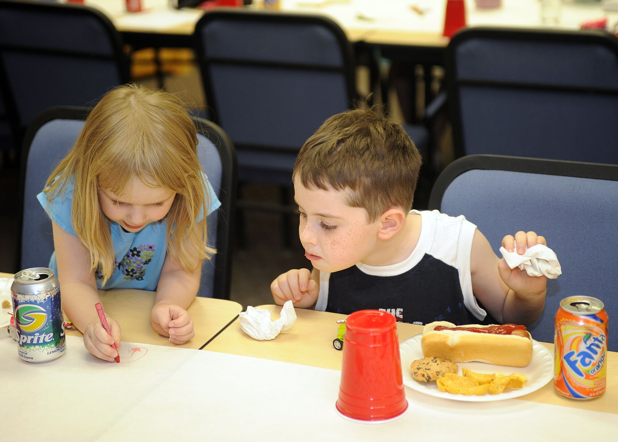 Children of military families who have loved one's deployed or on Temporary Duty enjoy themselves during the Families Apart Dinner on Holloman Air Force Base, N.M. Wednesday, June 11. The Families Apart dinner was meant to show support to the families of our military members who are deployed or TDY. (U.S Air Force photo/ Airman 1st Class Deandre Curtiss)
