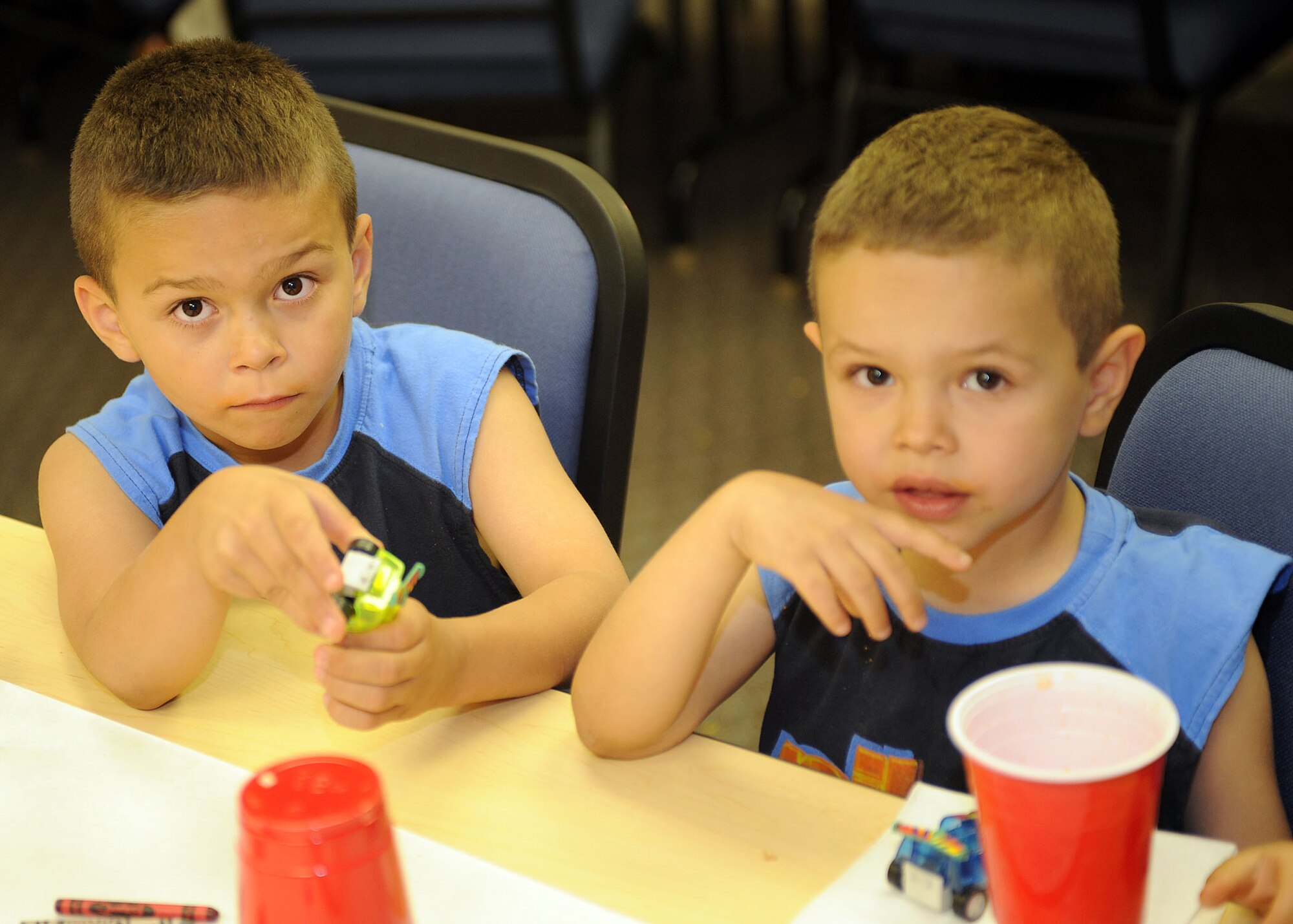 Children of military families who have loved one's deployed or on Temporary Duty enjoy themselves during the Families Apart Dinner on Holloman Air Force Base, N.M. Wednesday, June 11. The Families Apart dinner was meant to show support to the families of our military members who are deployed or TDY. (U.S Air Force photo/ Airman 1st Class Deandre Curtiss)