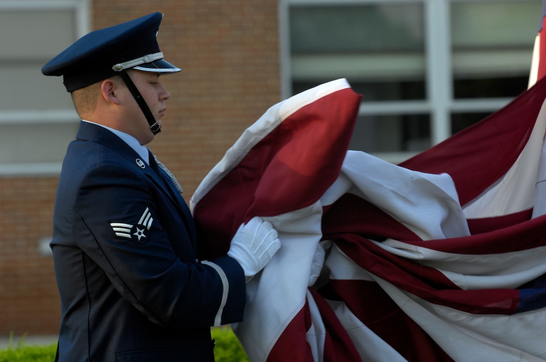 Members of the Andrews Air Force Base Honor Guard perform a flag detail in celebration of Flag Day at Andrews Air Force Base, Md., on Jun 13, 2008. (U.S. Air Force photo by Senior Airman Renae Kleckner)(released)
