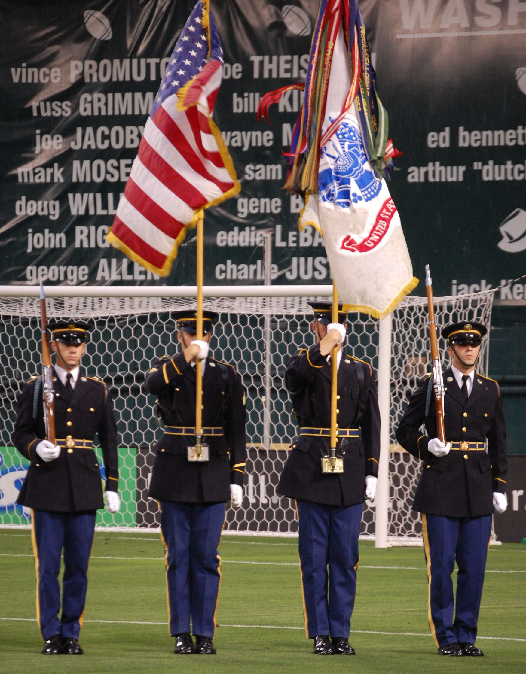 A color guard of the Army's 3rd U.S. Infantry Regiment, "The Old Guard