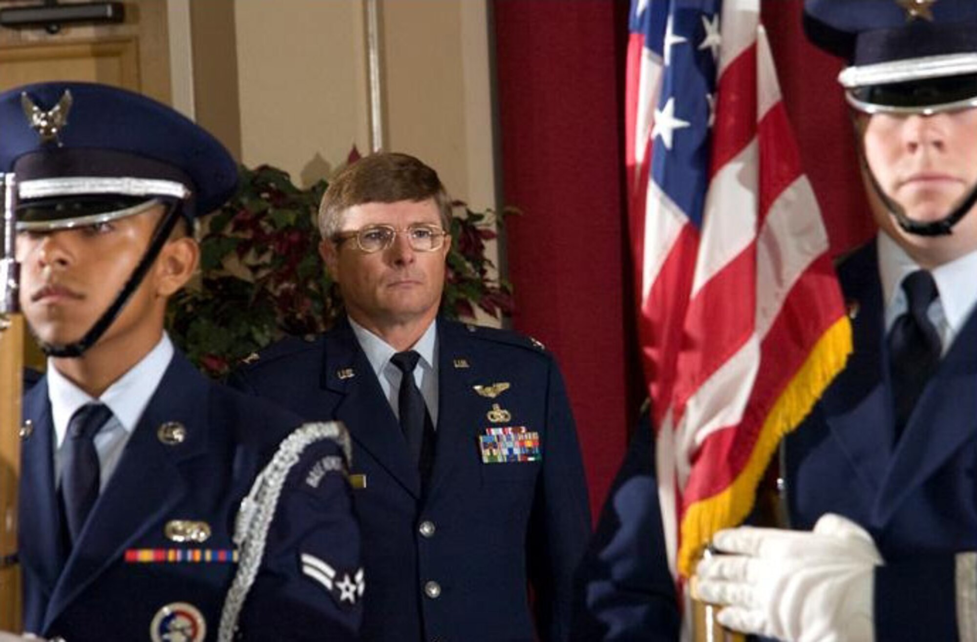 Col. David Ripley, Air Force Information Operations Center vice commander, reitres from the Air Force during a ceremony here June 13. Colonel Ripley's 33-year career spanned both the officer and enlisted ranks. 