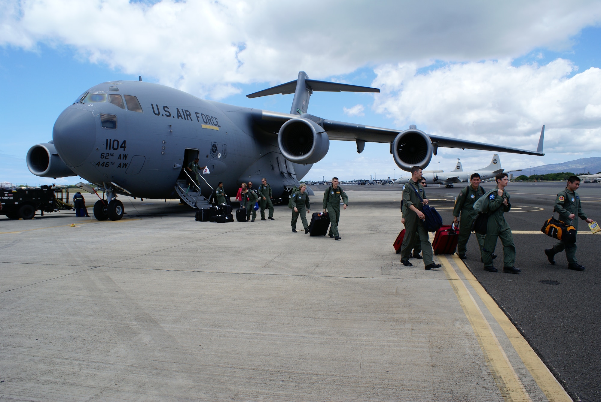 Cadets arrive Sunday at Hickam AFB, Hawaii. (U.S. Air Force photo/Staff Sgt. Eric Burks)
