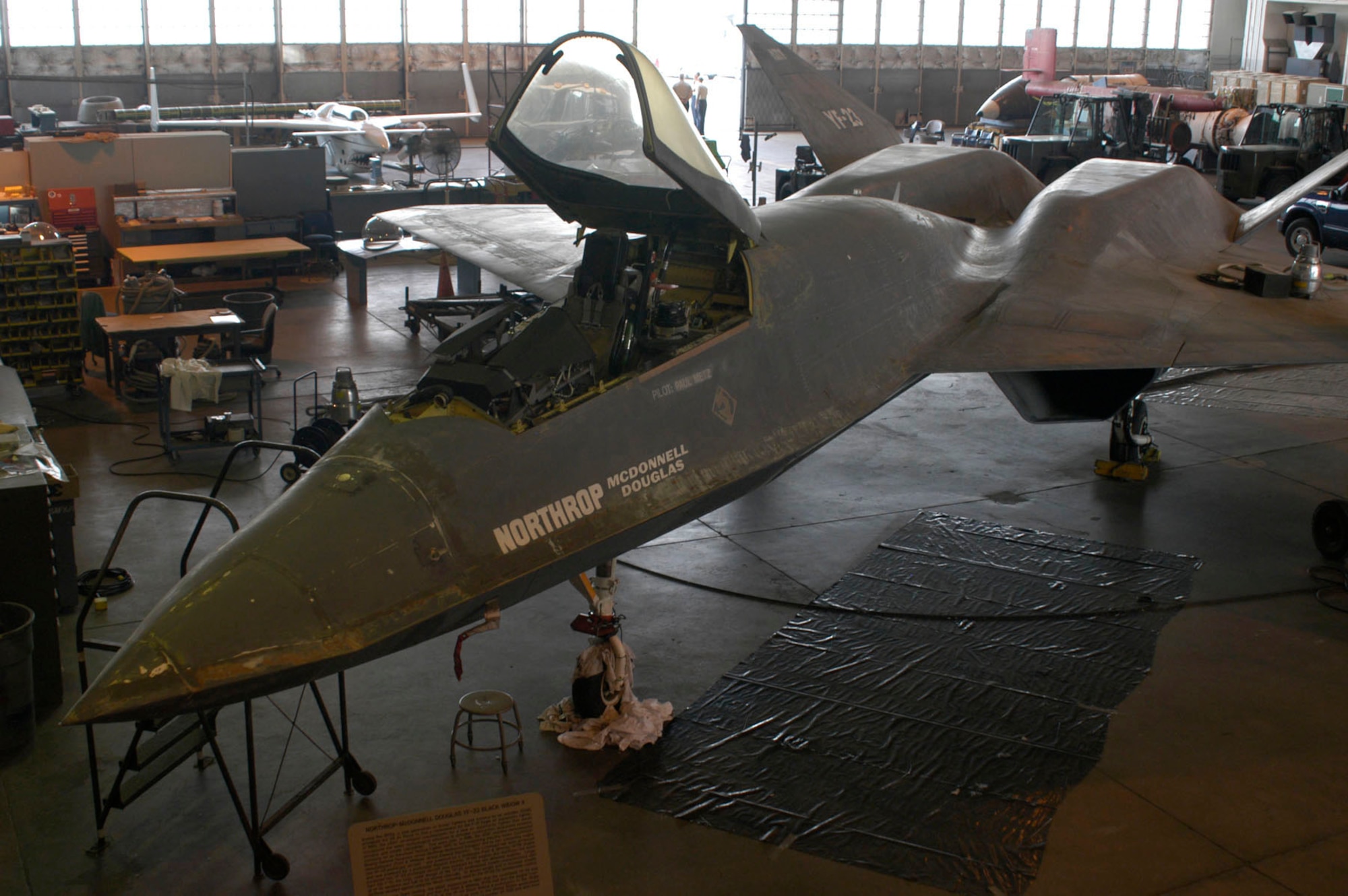 DAYTON, Ohio (06/2008) -- Northrop-McDonnell Douglas YF-23 in the restoration hangar at the National Museum of the United States Air Force. (U.S. Air Force photo) 