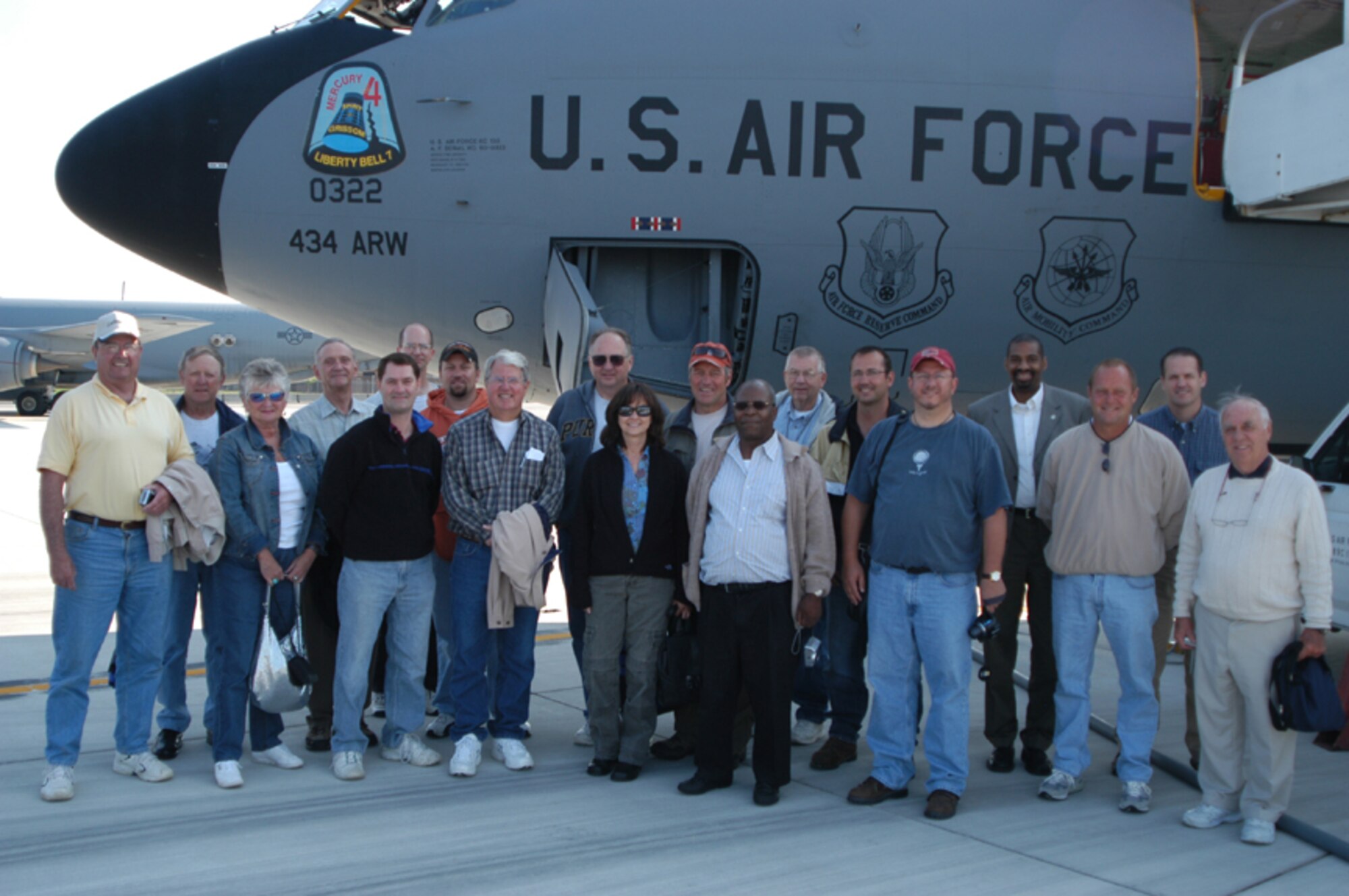 GRISSOM AIR RESERVE BASE, Ind., -- Civic leaders from a number of communities, including South Bend and Fort Wayne, visited Grissom on June 18.  During the visit, the civic leaders received a first-hand look at the base's mission and participated in a KC-135R Stratotanker flight.  The activity on June 18 was just one in a series of special community outreach programs at Grissom.  (U.S. Air Force photo/Senior Airman Carl Berry)