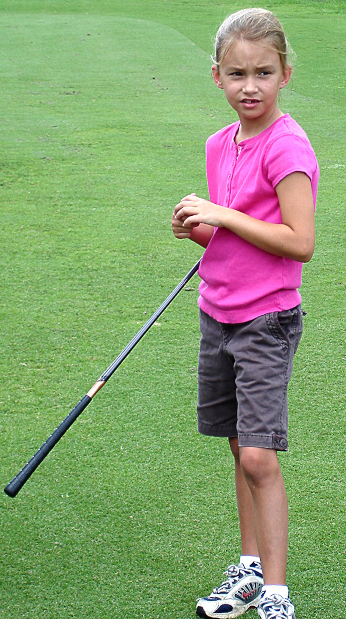 Eglin Golf Clinic participant, Lauren Miller, sizes up competition during the June 9-12 classes. (Courtesy photo)