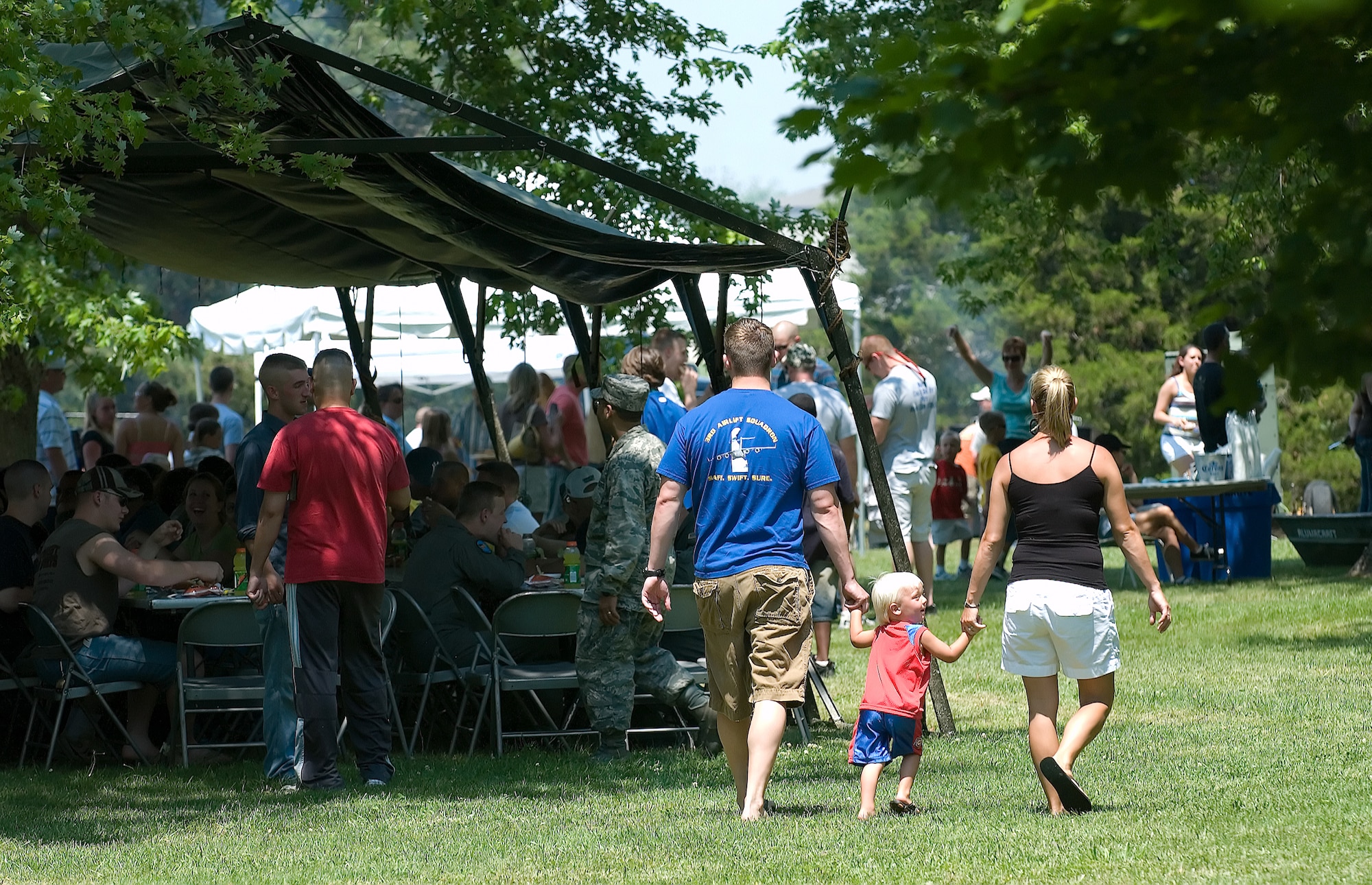 Team Dover members enjoy the Wing Picnic June 13 at the Eagles Nest Picnic Area.  (U.S. Air Force Photo by Jason Minto)