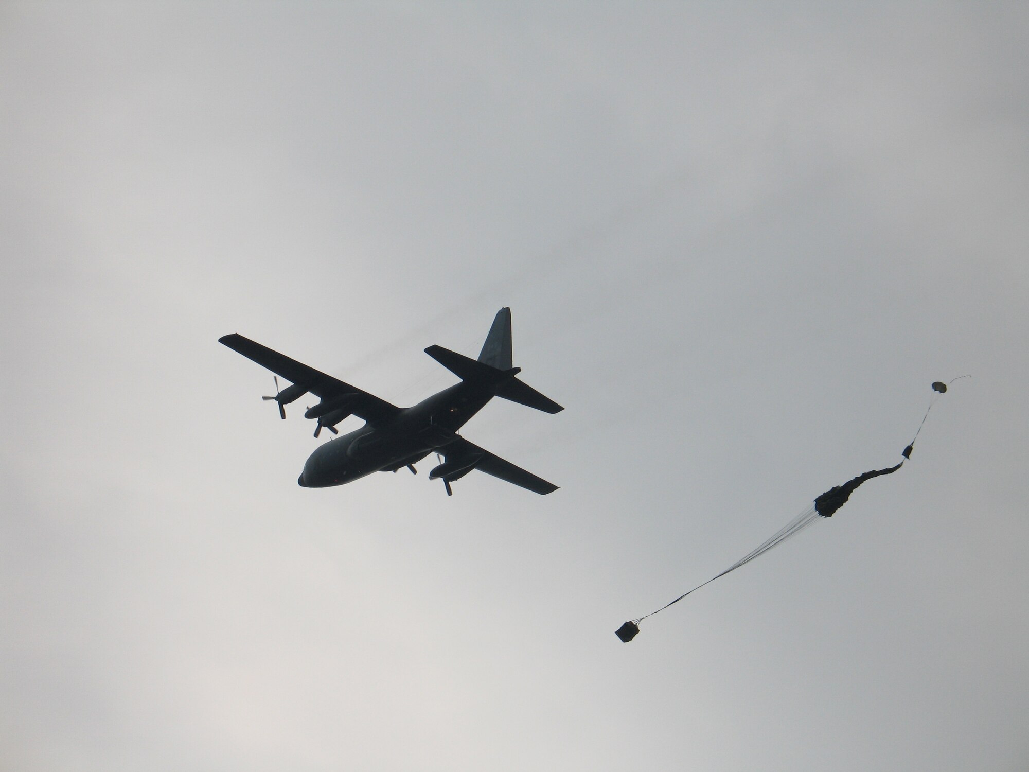 A Ramstein C-130 conducts a precision air drop.