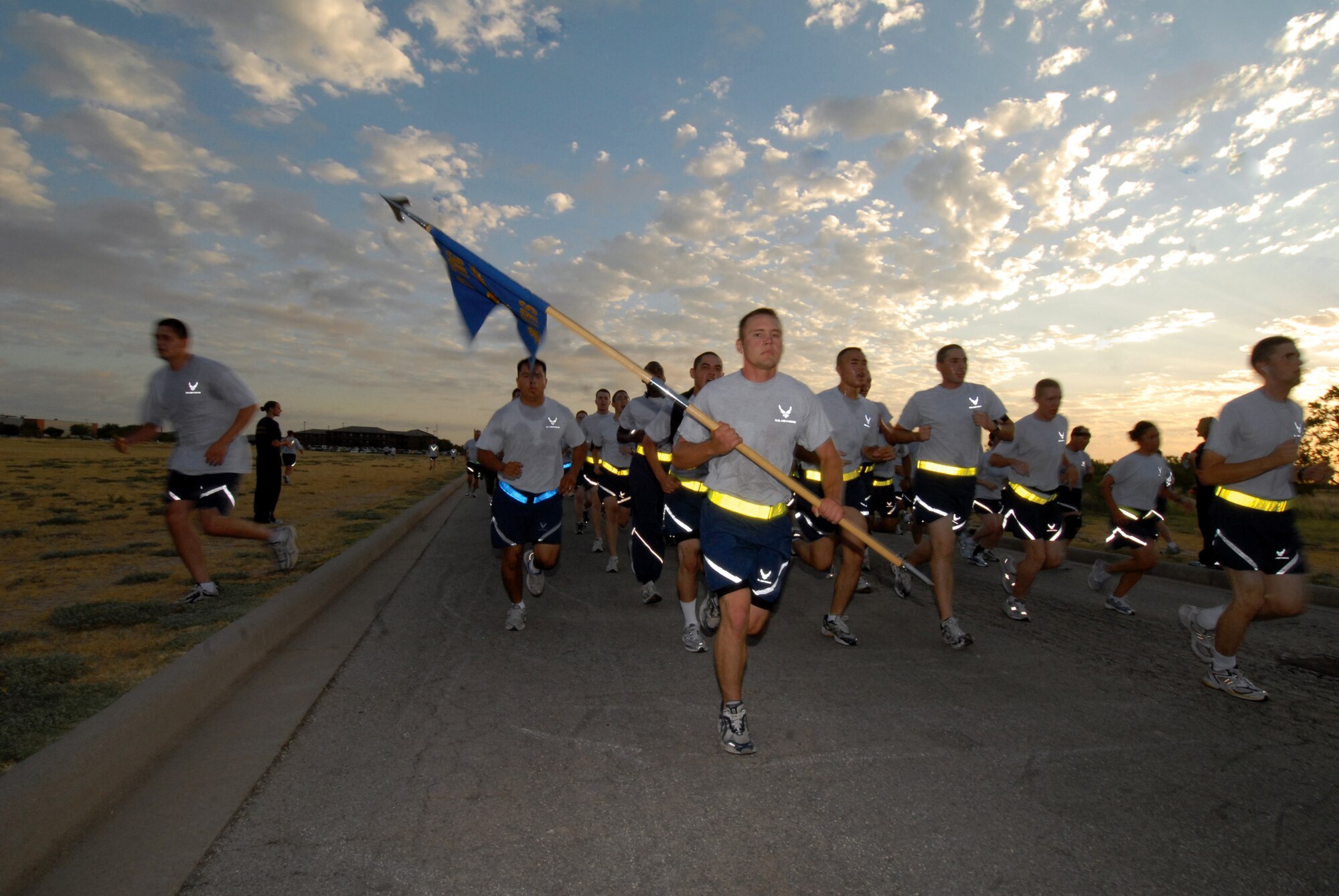 The 17th Training Wing held a warrior run June 13. Physical fitness and a “fit to fight” mindset are a top Air Force priority, and the 17 TRW takes it seriously. (U.S. Air Force photo by Tech. Sgt. Gina O’Bryan)