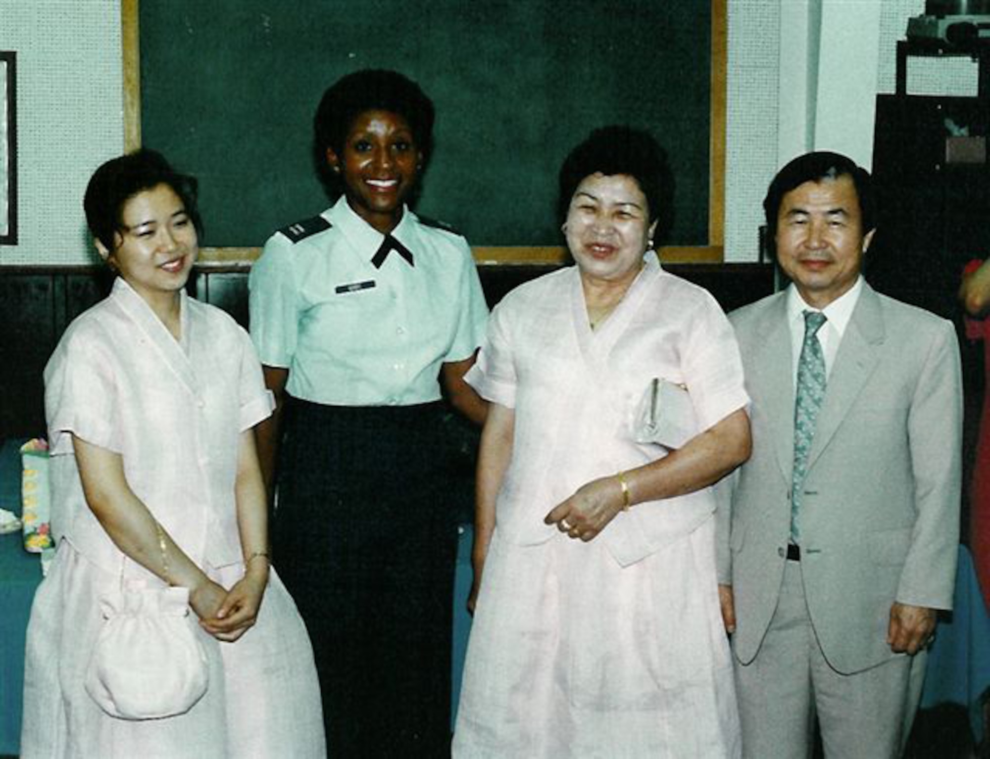 Lt. Col. Shirley Burke retired in June 2008 from the 932nd Airlift Wing at Scott Air Force Base, Ill.  In this photo she is seen on active duty during her time in South Korea.  In college she earned a bachelor’s degree in
computer information systems.
The “butterbar” Second Lieutenant Burke began her
active duty career in data automation
at Langley AFB, VA. At Langley, she
was busy learning her profession and
making life-long friends.
“You always remember your first-duty
assignment. Also, you don’t forget
the people who helped you along the
way.” She still writes and keeps up
with many of
her former
Langley friends
and coworkers.
Colonel Burke
credits a former
commander,
retired Brig.
Gen. Walter
Jones, as her
career mentor.
“He demanded a lot and expected
you to know your job. At the same
time, he would share his knowledge.”
She spent many years and several
assignments in the old Air Force
Communications Command. Colonel
Burke has served as OIC of plans
and programs and chief of
communications-maintenance. Other
assignments include chief of the
2069th Communications Group at
Nellis AFB, Nevada. Colonel
Burke also served as plans and
programs officer at AFCC at Scott.
After leaving the active duty Air
Force, she joined 932nd AW in
January 1993.