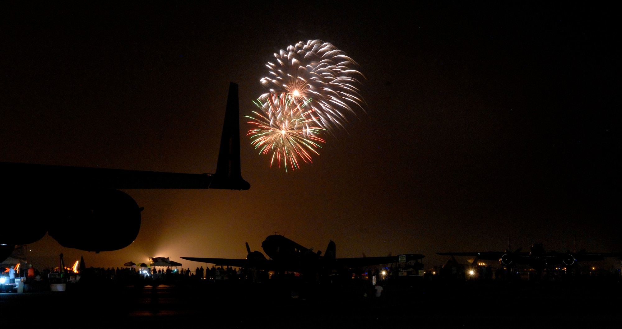 Residents from all over Hampton Roads gather for a fireworks display during the AirPower over Hampton Roads her on June 20.  The base annually conducts AirPower of Hampton Roads to inform the public, increase recruiting and show it's appreciation to the local community.  (U.S. Air Force photo/Senior Airman Vernon Young)