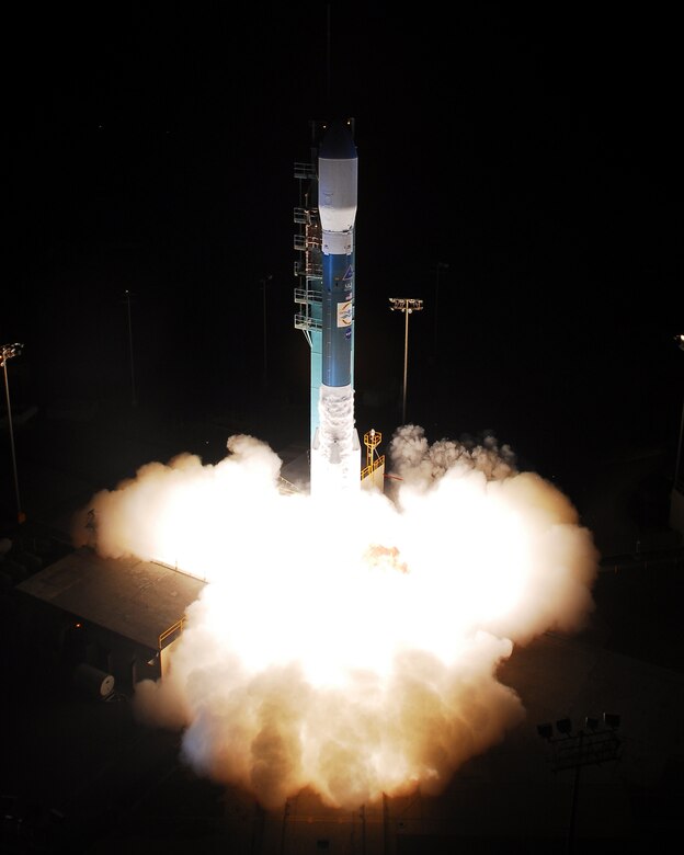 VANDENBERG AIR FORCE BASE, Calif., - Team Vandenberg successfully launches a Delta II rocket from Space Launch Complex-2 at 12:46 a.m. Friday. The rocket carried the OSTM/Jason-2 Satellite into an 830-mile near-circular orbit. The primary role of the spacecraft will be to measure and gather information about ocean topography. (U.S. Air Force photo/Joe Davila)