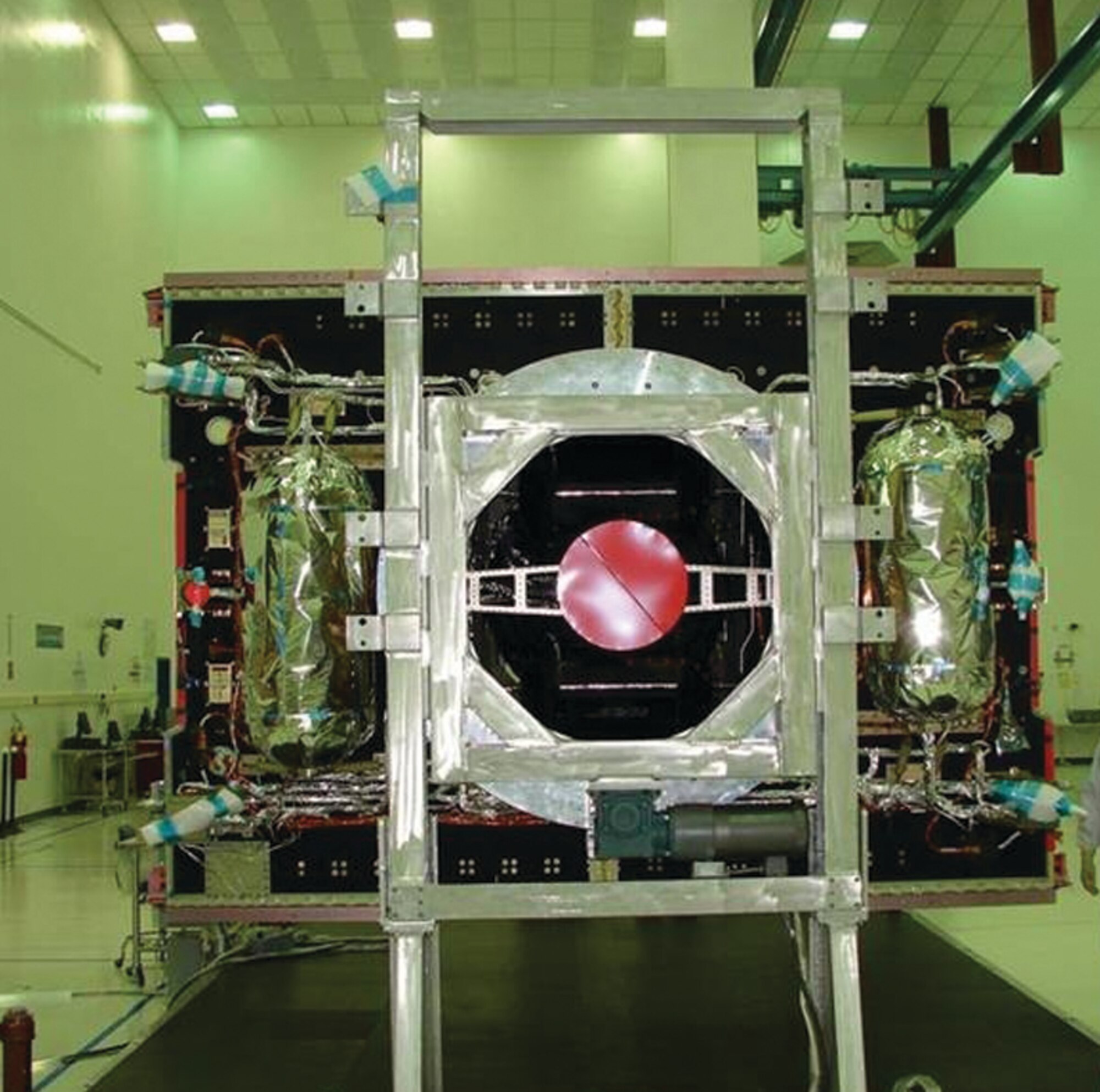 Advanced EHF Flight 3 Core Propulsion Module located at Lockheed Martin Space Systems facilities, Stennis Space Center, Miss. (courtesy photo by Lockheed Martin)

