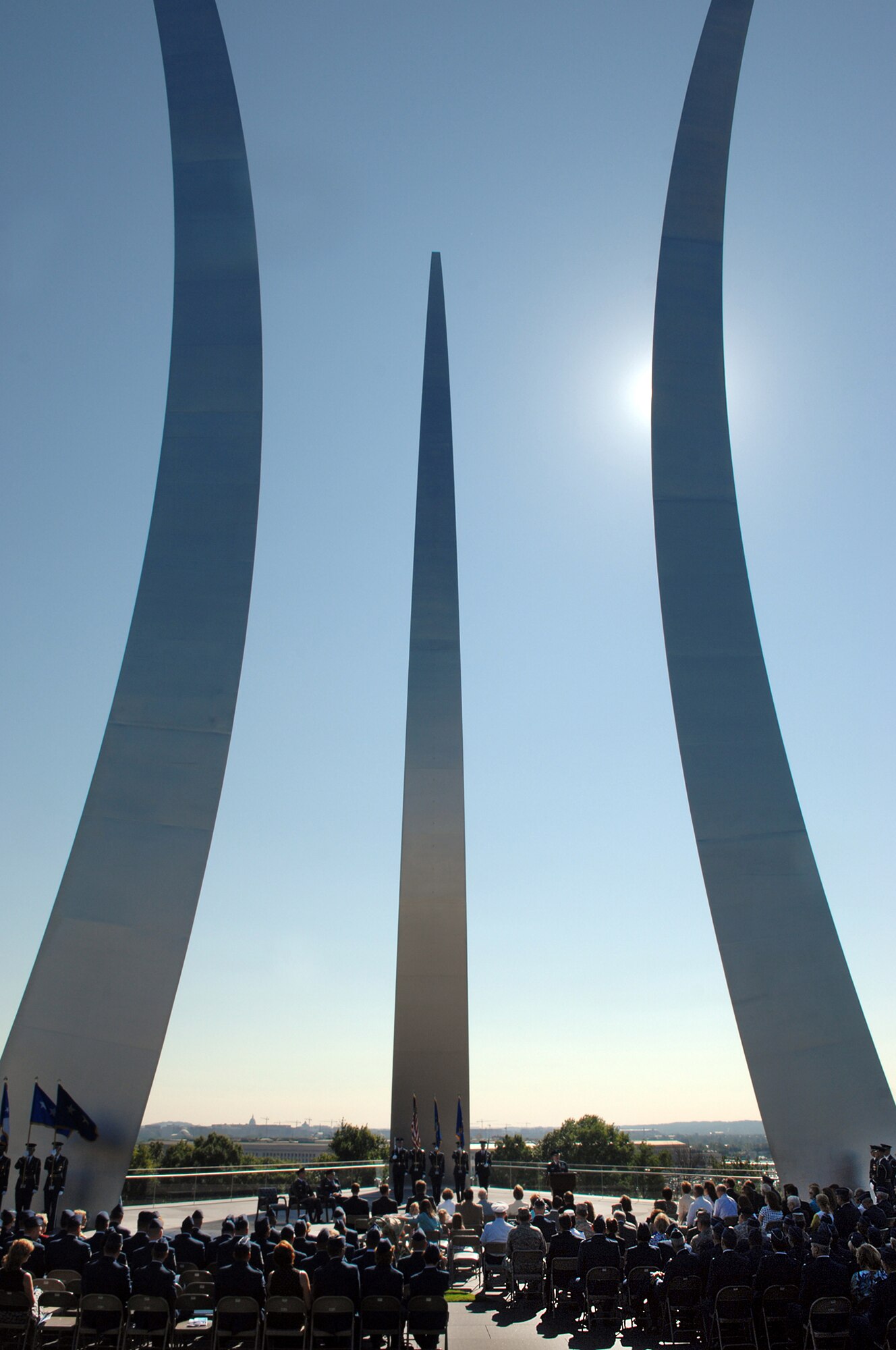 Ceremonies for the Air Force Reserve Command Change of Command June 24, 2008 at the Air Force Memorial in Washington D.C., where Lt. Gen. Charles E. Stenner, Chief of Air Force Reserve and Commander Air Force Reserve Command, assumed command from Lt. Gen. John A. Bradley. (U.S. Air Force photo/Master Sgt. Rick Sforza)