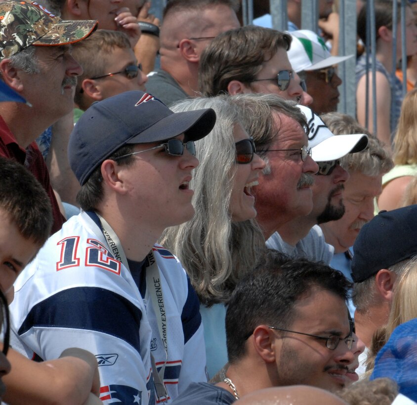 LANGLEY AIR FORCE BASE, Va. -- Spectators watch aerial demonstrations during Air Power over Hampton Roads here June 22. Langley's open house is an annual event that helps educate the public, increase recruiting and show its appreciation to the local community. (U.S. Air  Force photo/Airman Rebecca Montez)