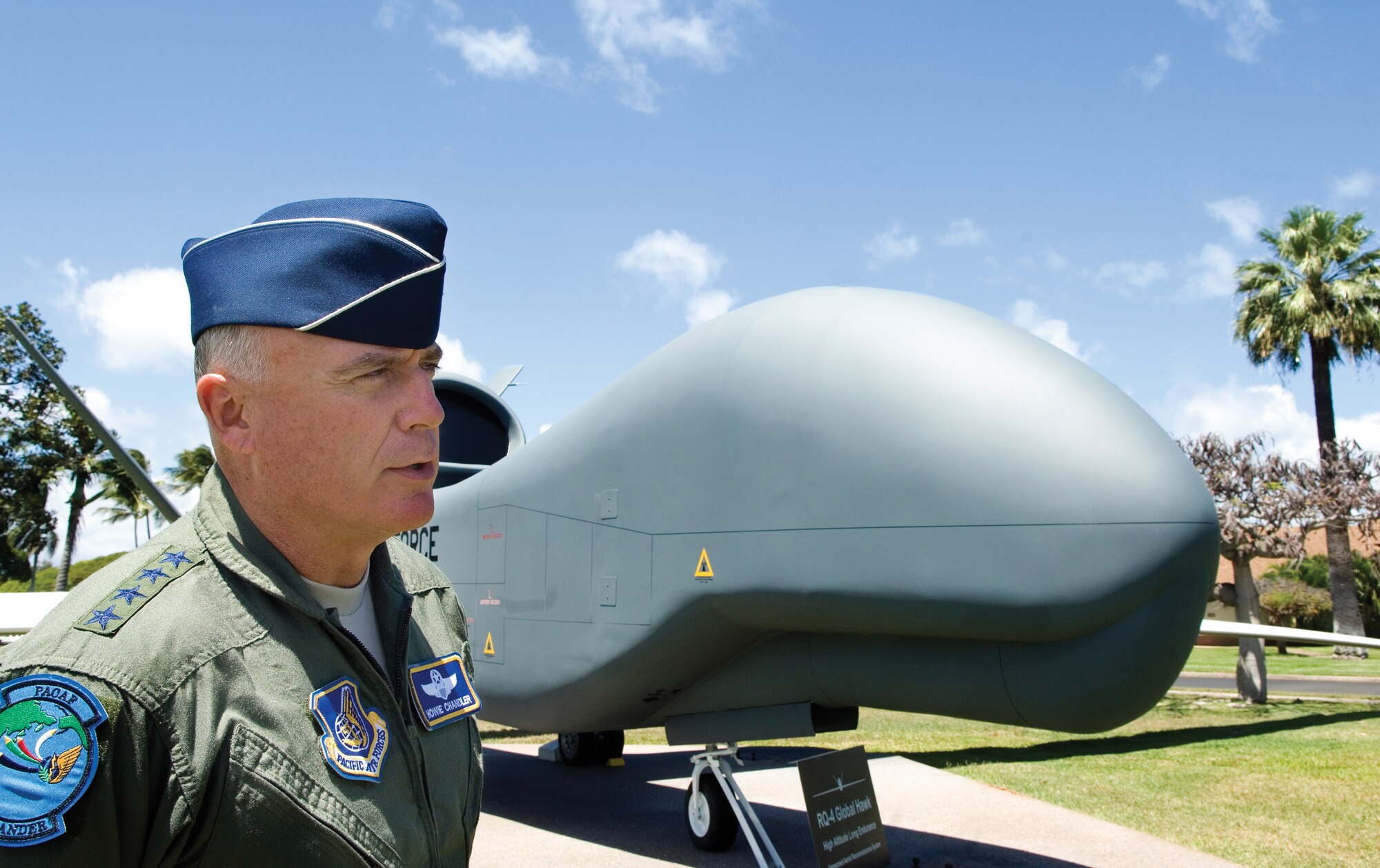 Pacific Air Force commander Gen. Carrol "Howie" Chandler must wear three hats as he works to keep the Pacific Rim a peaceful region. (U.S. Air Force photo/Staff Sgt. Bennie J. Davis III)

