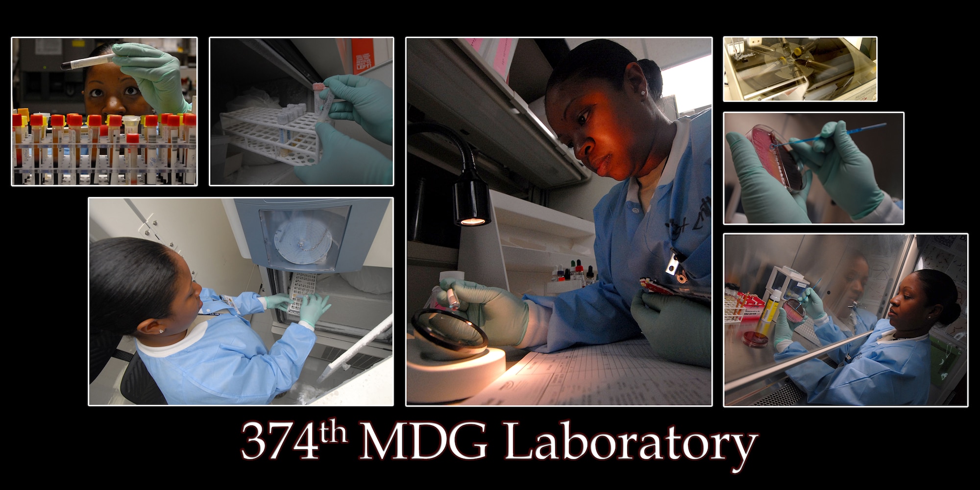 YOKOTA AIR BASE, Japan -- Technical Sergeant Symone Linthicome from the 374th Medical Group, performs Urine Bi Plate inspections and the ABO blood grouping process. These forms of inspection help to see if a patient has a bacterial infection in their blood or urine. (U.S. Air Force photo by Senior Airman Laszlo Babocsi)