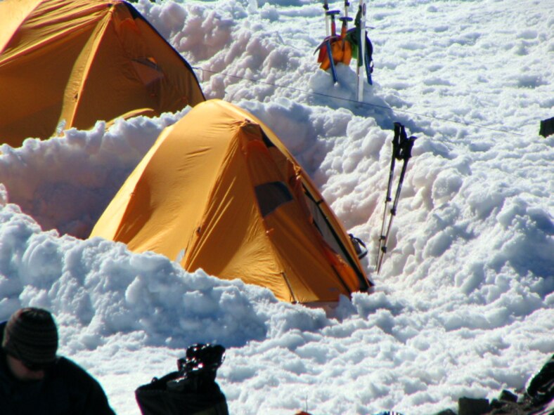 PIERCE COUNTY, Wash. – Sixteen 22nd Training Squadron Delta Flight Survival, Evasion, Resistance and Escape specialists did more than just summit the mountain, they learned how to adapt and maintain life in a hazardous environment June 17. Simple tasks like setting up tents in the wind, and boiling water were no easy task. (Courtesy photo / Delta Flight)