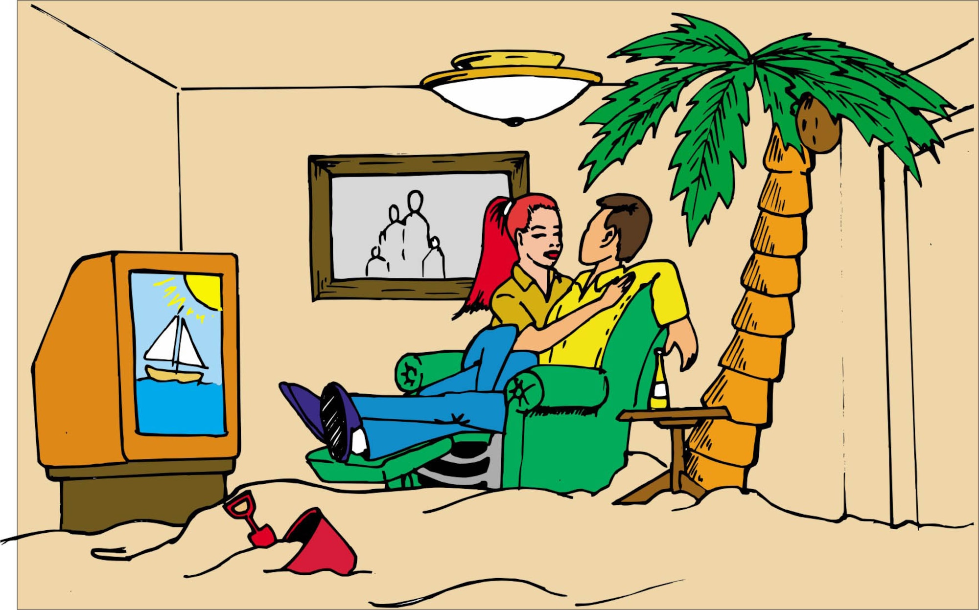 High fuel prices have caused many people to decide to relax closer to home. Illustration by Harry Paige