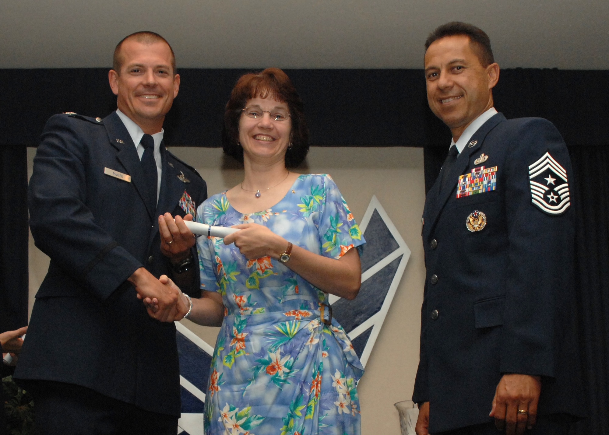 Holloman Air Force Base honors volunteers during the annual Volunteer Recognition Ceremony, June 27 at the Desert Sands Enlisted Club Holloman at Air Force Base, N.M. The ceremony is held to recognize those who volunteered between April 2007 and April 2008. This year the volunteers contributed more than 24,350 hours, which would equate to $158,321,00 if working for minimum wage. The Volunteers spent time at various places and events toinclude; the Holloman AFB Chapel, medical group, Boys and Girls Scouts, Thrift Shop, Airman's Attic, Youth and Teen Center Sports Program, Day of Caring, 572- Ride, Highway Clean-up, Special Oplymics, Big Brothers and BigSisters and many more.(U.S. Air Force photo/ SrA Tiffany Trojca)