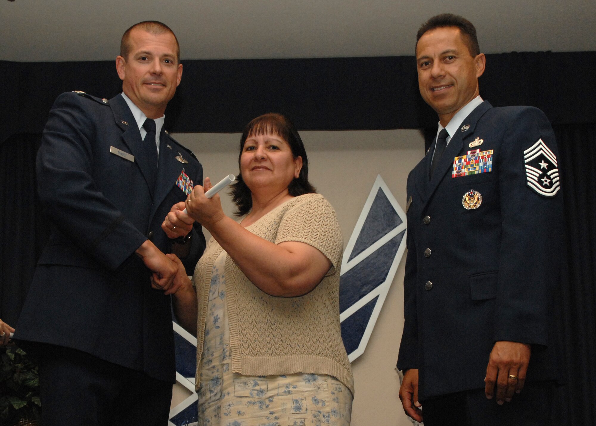 Holloman Air Force Base honors volunteers during the annual Volunteer Recognition Ceremony, June 27 at the Desert Sands Enlisted Club Holloman at Air Force Base, N.M. The ceremony is held to recognize those who volunteered between April 2007 and April 2008. This year the volunteers contributed more than 24,350 hours, which would equate to $158,321,00 if working for minimum wage. The Volunteers spent time at various places and events toinclude; the Holloman AFB Chapel, medical group, Boys and Girls Scouts, Thrift Shop, Airman's Attic, Youth and Teen Center Sports Program, Day of Caring, 572- Ride, Highway Clean-up, Special Oplymics, Big Brothers and BigSisters and many more.(U.S. Air Force photo/ SrA Tiffany Trojca)