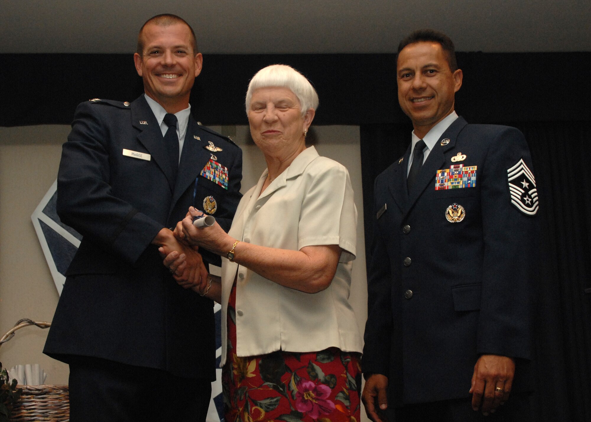 Holloman Air Force Base honors volunteers during the annual Volunteer Recognition Ceremony, June 27 at the Desert Sands Enlisted Club Holloman at Air Force Base, N.M. The ceremony is held to recognize those who volunteered between April 2007 and April 2008. This year the volunteers contributed more than 24,350 hours, which would equate to $158,321,00 if working for minimum wage. The Volunteers spent time at various places and events toinclude; the Holloman AFB Chapel, medical group, Boys and Girls Scouts, Thrift Shop, Airman's Attic, Youth and Teen Center Sports Program, Day of Caring, 572- Ride, Highway Clean-up, Special Oplymics, Big Brothers and BigSisters and many more.(U.S. Air Force photo/ SrA Tiffany Trojca)