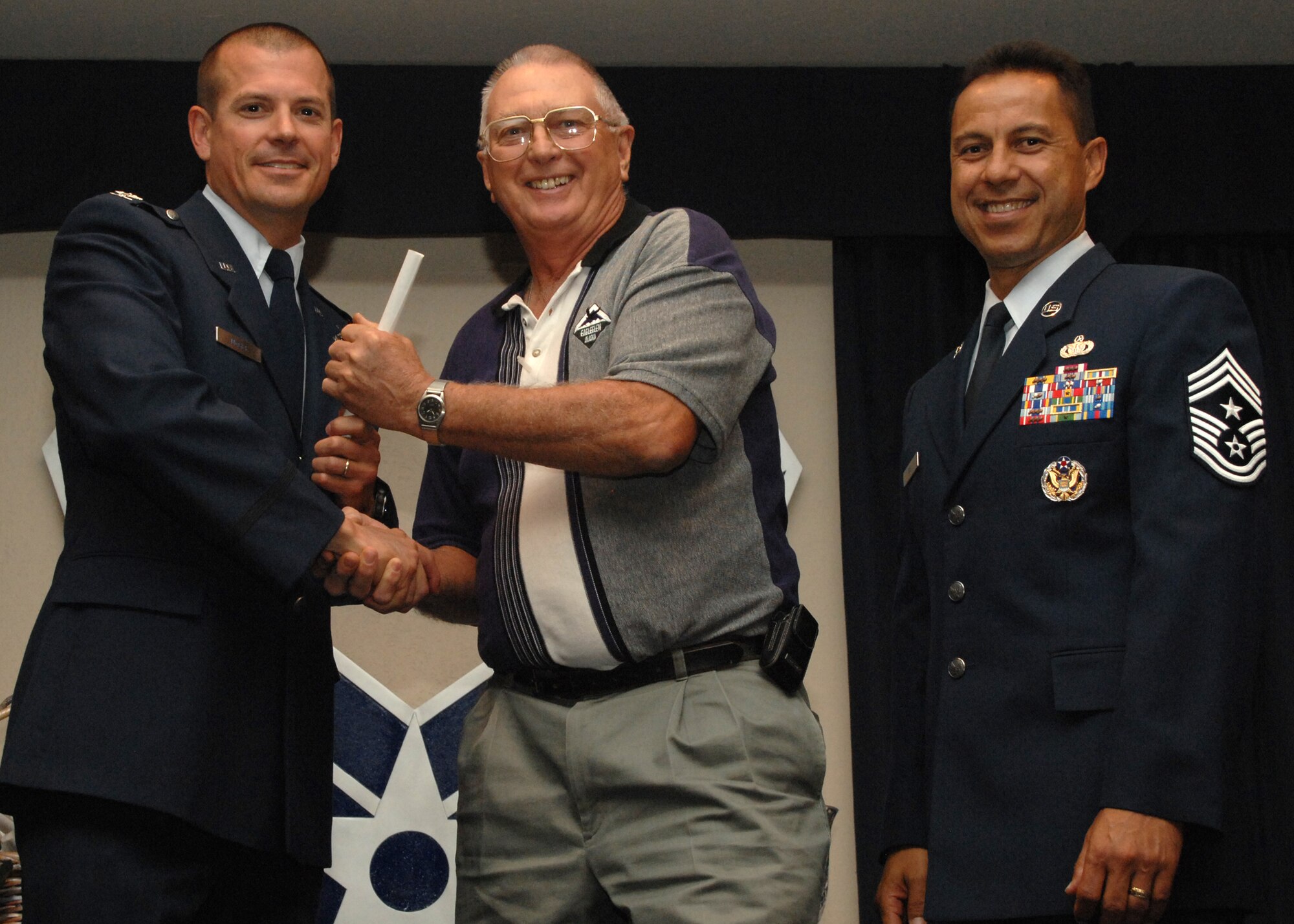 Holloman Air Force Base honors volunteers during the annual Volunteer Recognition Ceremony, June 27 at the Desert Sands Enlisted Club Holloman at Air Force Base, N.M. The ceremony is held to recognize those who volunteered between April 2007 and April 2008. This year the volunteers contributed more than 24,350 hours, which would equate to $158,321,00 if working for minimum wage. The Volunteers spent time at various places and events toinclude; the Holloman AFB Chapel, medical group, Boys and Girls Scouts, Thrift Shop, Airman's Attic, Youth and Teen Center Sports Program, Day of Caring, 572- Ride, Highway Clean-up, Special Oplymics, Big Brothers and BigSisters and many more.(U.S. Air Force photo/ SrA Tiffany Trojca)