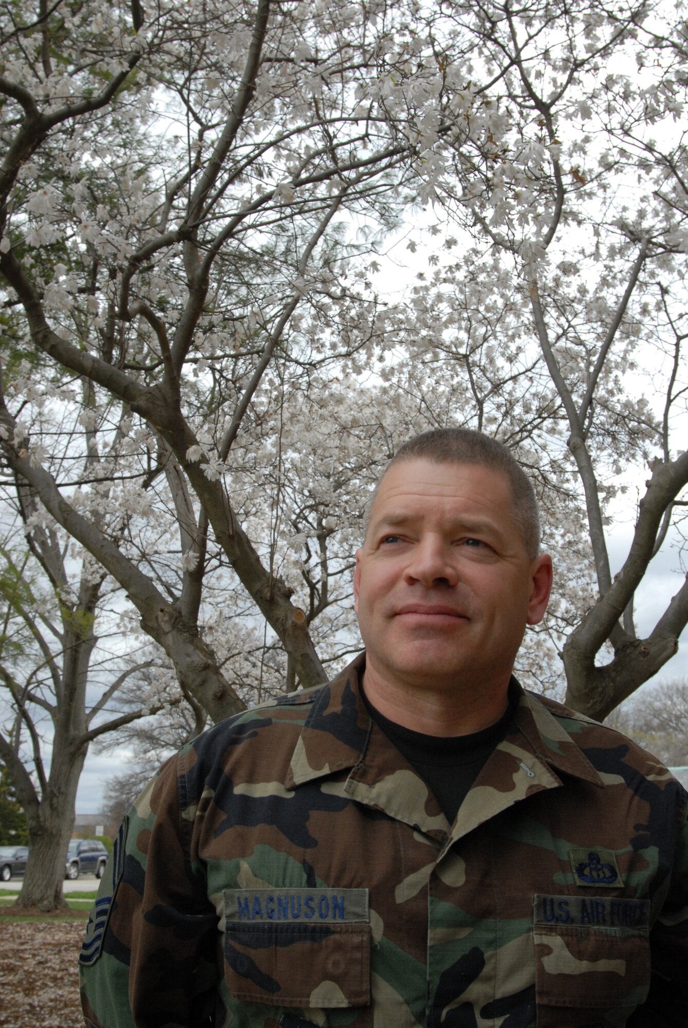 Senior Master Sgt. Brian Magnuson recently won the Air Force Reserve Command's top weather enlisted member of 2007 and the 12th Operational Weather Flight was the best weather flight. He proudly commutes to Illinois from Linwood Township in Minnesota, and is a volunteer firefighter and basic life support instructor. He came out of three years of retirement to join the 932nd Airlift Wing at Scott Air Force Base, an  Air Force Reserve Command unit near Belleville, Ill..