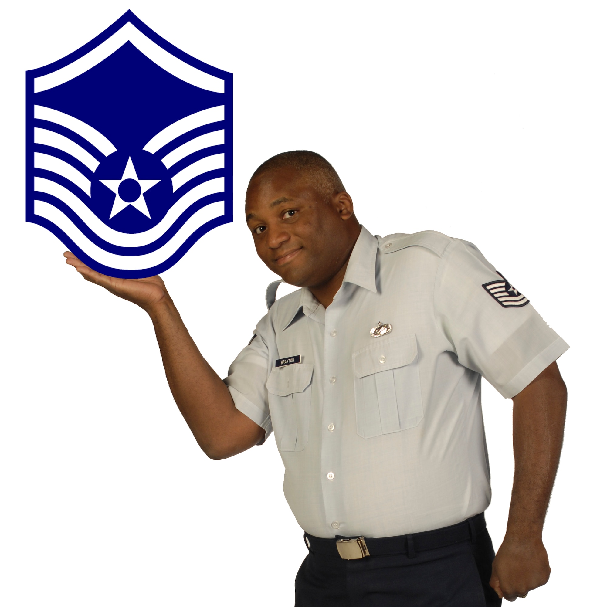 VANDENBERG AIR FORCE BASE, Calif. --  Tech. Sgt. Steven Braxton, 30th Space Communications Squadron, was recently selected for promotion to master sergeant. (U.S. Air Force photo illustration/Airman 1st Class Jonathan Olds)