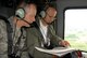 Wisconsin Governor Jim Doyle (right) and State Adjutant General, Brigadier General Don Dunbar (left), along with representatives from key state and local government agencies perform an initial flood damage assessment of southern Wisconsin from onboard a UH-60 Blackhawk helicopter of the 147th Army Aviation Battalion on June 9, 2008. Serious flooding throughout the State of WI prompted the governor to declare a state of emergency, allowing Brigadier General Dunbar to activate National Guard troops to assist in the relief effort.   (US Air National Guard photo by MSgt Paul Gorman) (RELEASED)