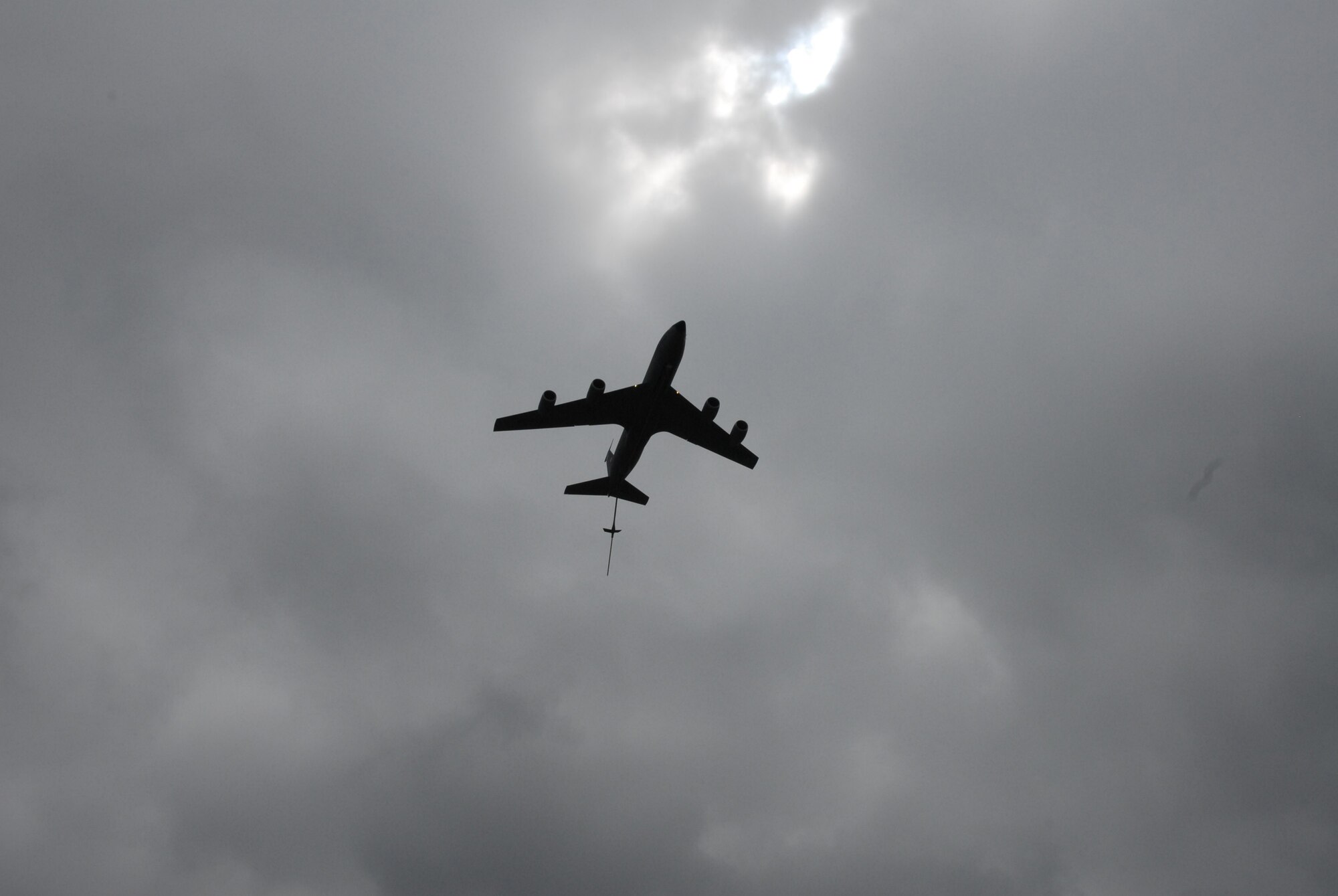 As many unit members peered towards the overcast sky, they waved goodbye as this tanker flew its "fini" flight with the 107th AW piloted by the wing's commander, Col. Patrick Ginavan. .(U.S. Air Force Photo/Master Sgt Veronica Jadoch)


