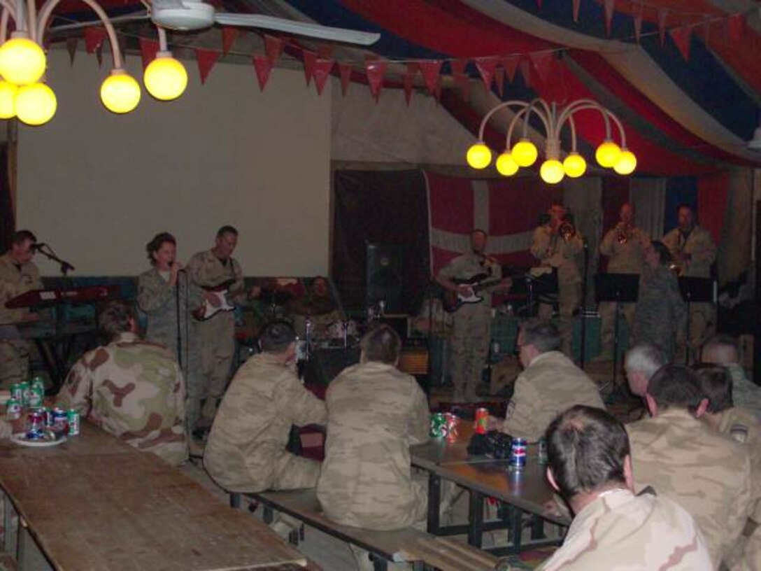 Live Round performs for International Security Assistance Force troops in Kabul, Afghanistan