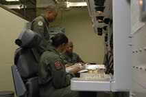 MINOT AIR FORCE BASE N.D. -- 1st Lt. Brian New, 2nd Lt. Ashauntia Leonard, and 1st Lt. Termain Atwater, of the 91 Space Wing were members of the first-ever all African American ICBM Combat Crew that pulled alert at a missile launch facility Feb. 23-25. This event is to commemorate the contributions that African Americans have made to the United States Military. (U.S. Air Force photo by Senior Airman Joe Rivera)