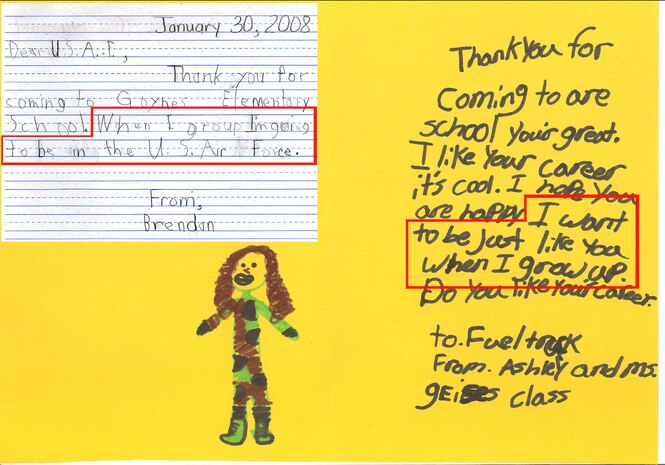 Letters sent by students of Goynes Elementary School.
