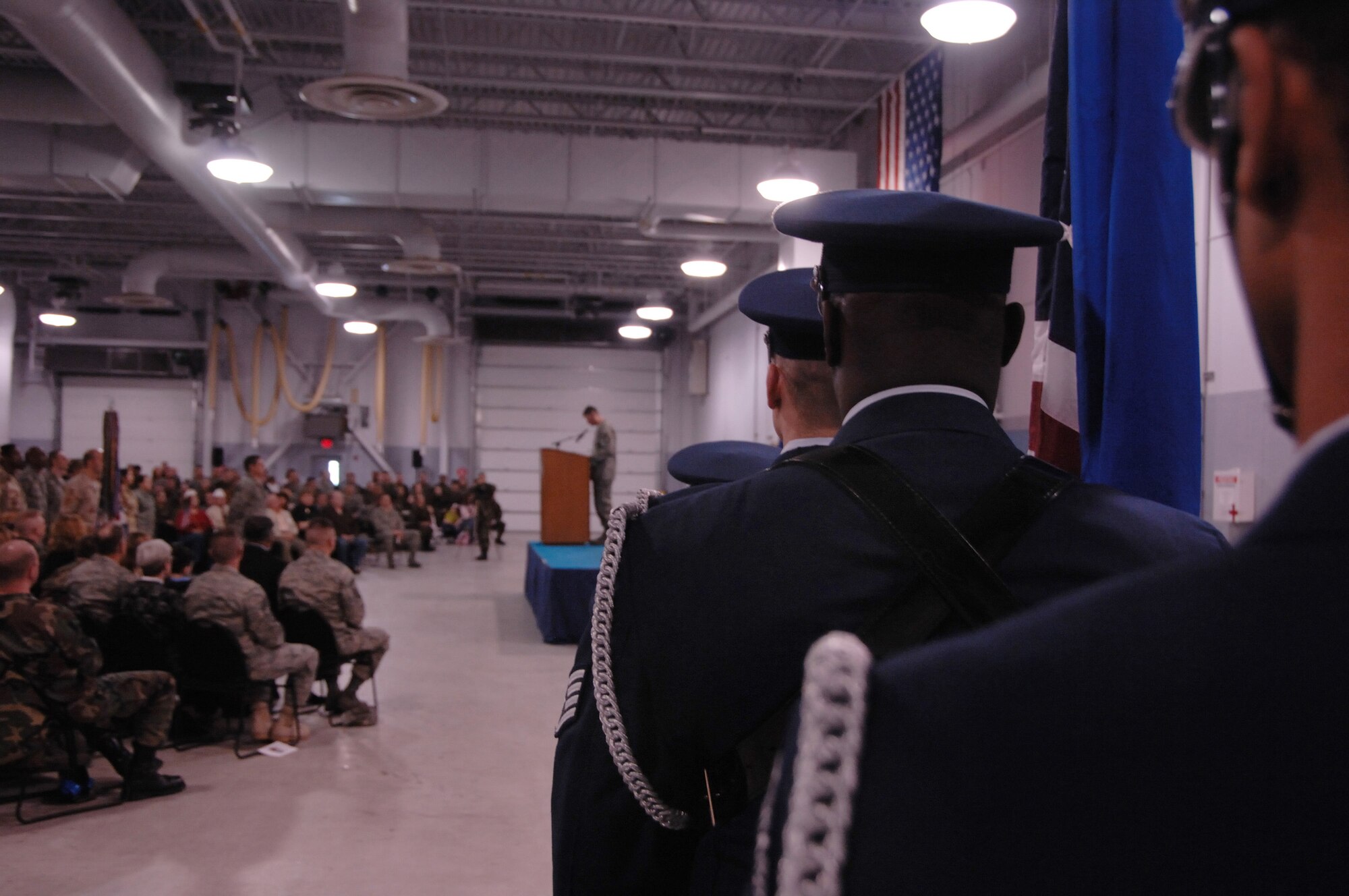 EIELSON AIR FORCE BASE, Alaska -- A homecoming was held Feb. 29, 2008, at the Joint Mobility Complex to recognize all of Eielson's Airmen who returned from deployments overseas. (U.S. Air Force photo/Airman 1st Class Christopher Griffin)