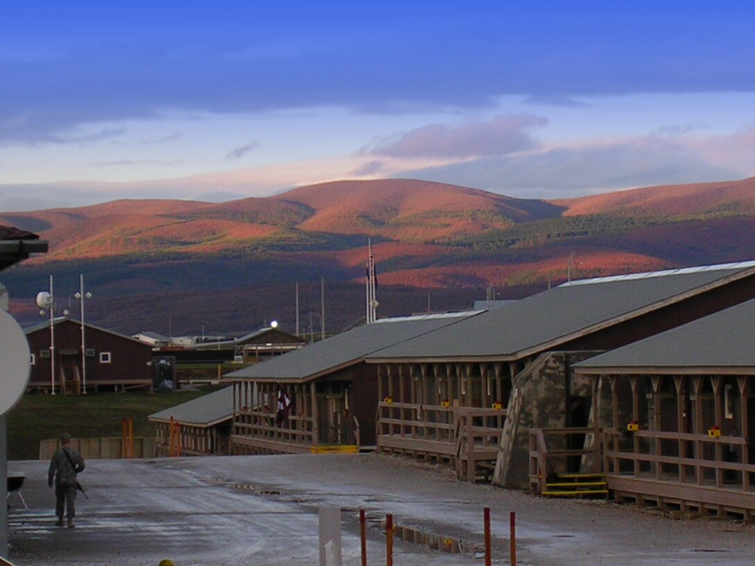 A view of Camp Bondsteel and the surrounding landscape in Kosovo. (U.S. Army photo/Spc. Tara Moseman) 