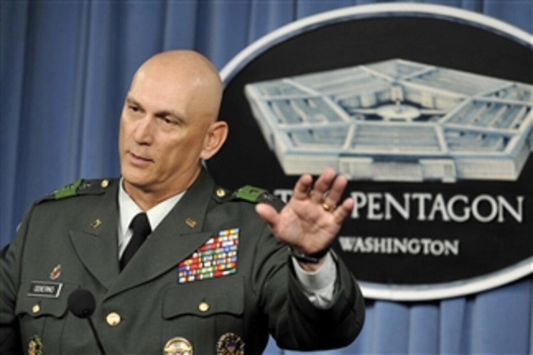 U.S. Army Lt. Gen. Ray Odierno, commander of III U.S. Corps, discusses his perspective on the situation in Iraq during a press briefing in the Pentagon on March 4, 2008.   Odierno recently returned from Iraq where he served as the commanding general of Multinational Corps-Iraq.  